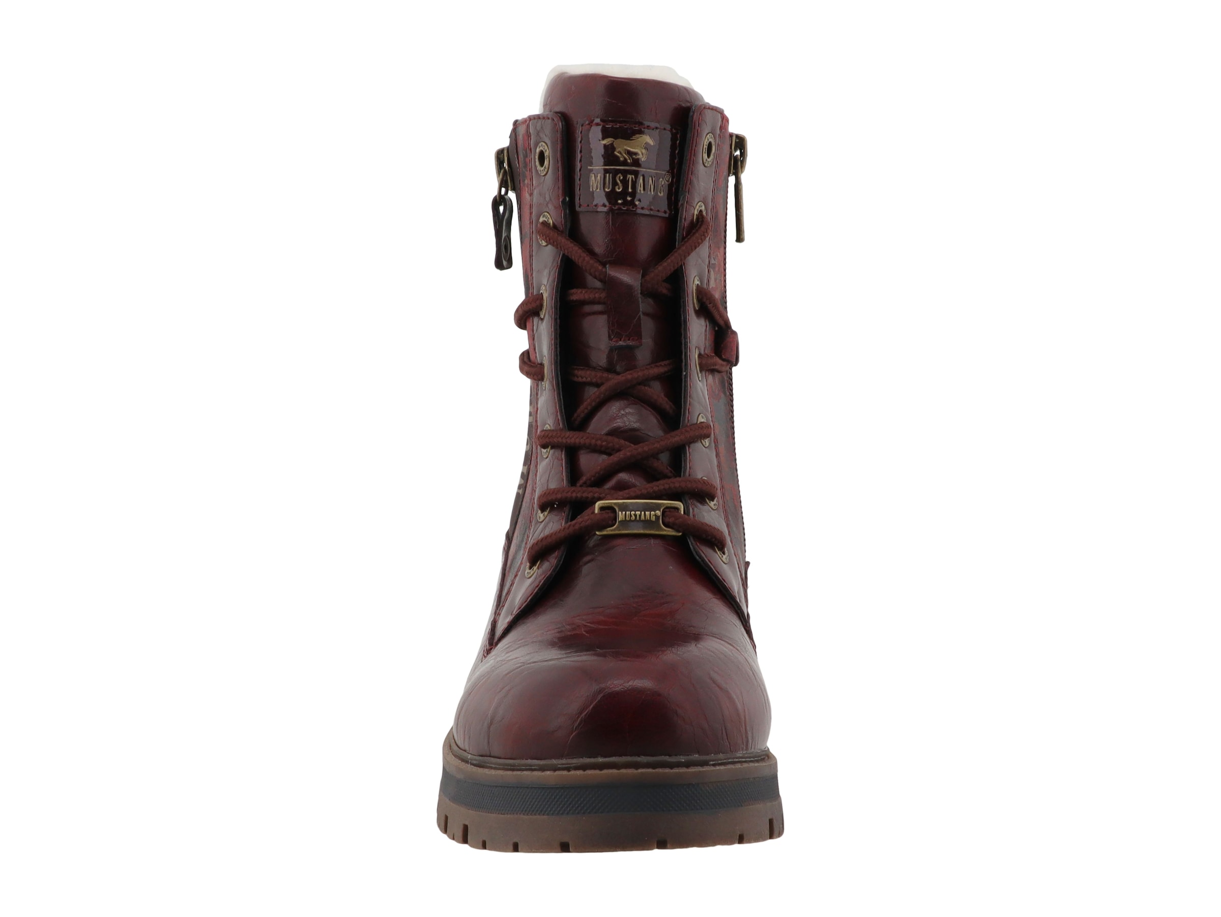Mustang Shoes Winterboots »Stiefel«  Blockabsatz, Boots mit schaftumwickelnden Schnürsenkeln