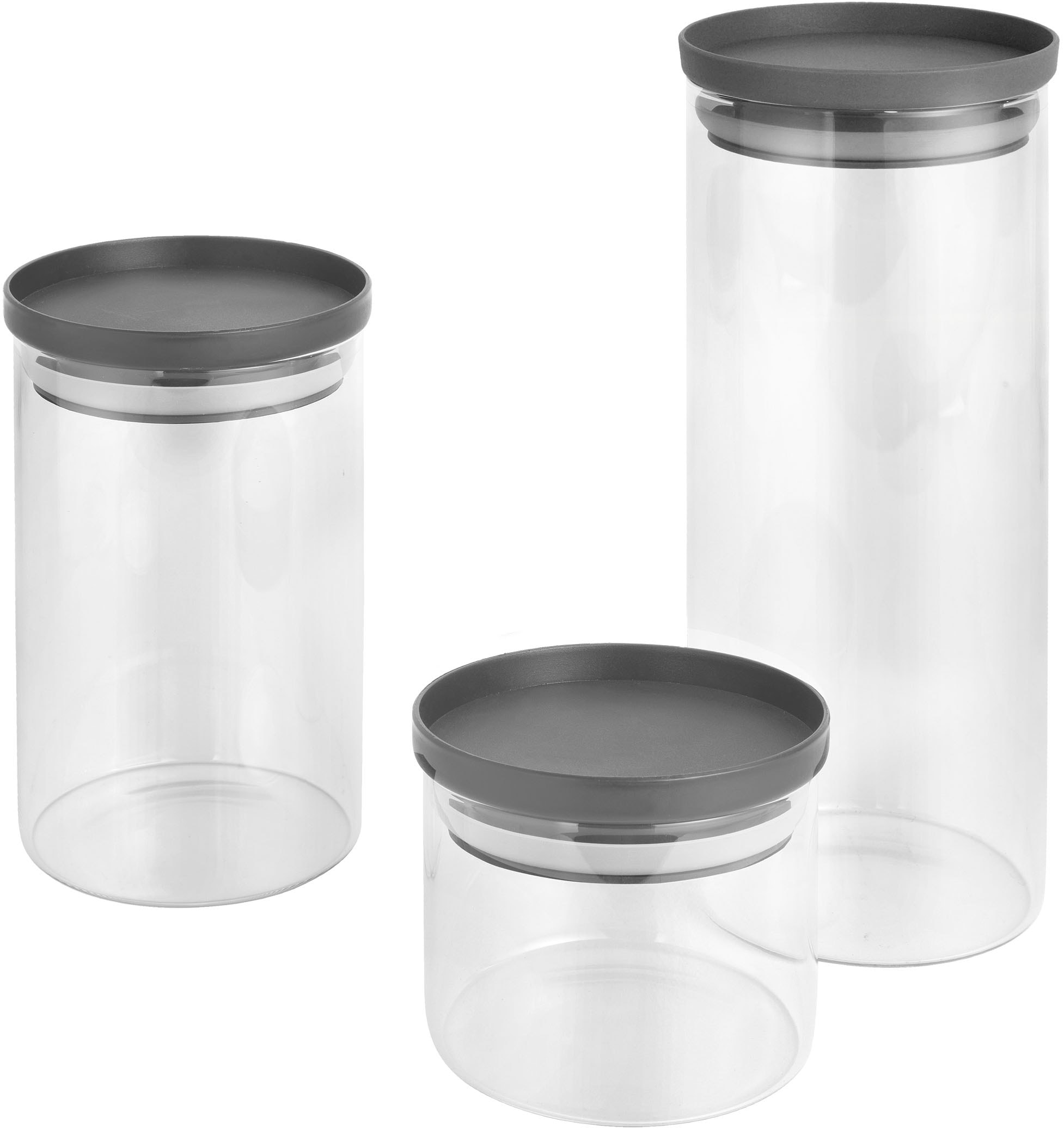 Metaltex Vorratsglas "Aroma Line, Lebensmittelaufbewahrungsbehälter" in drei Größen 450 ml, 1000 ml und 1500 ml