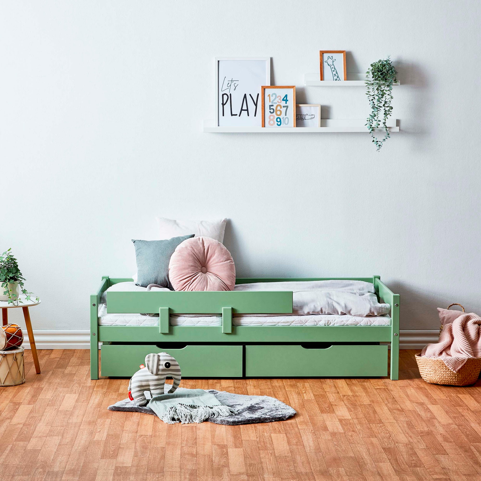 Home affaire Jugendbett »ECO One«, Kinderbett mit Rausfallschutz, mit 2 Schubkästen