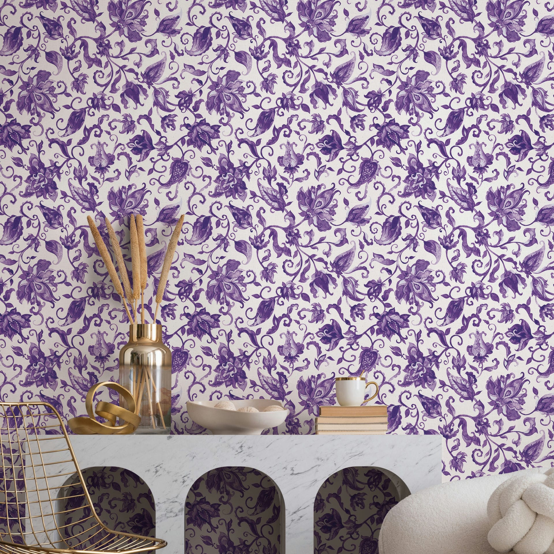 Marburg Vliestapete "Stille Kron" floral für Wohnzimmer Schlafzimmer Küche
