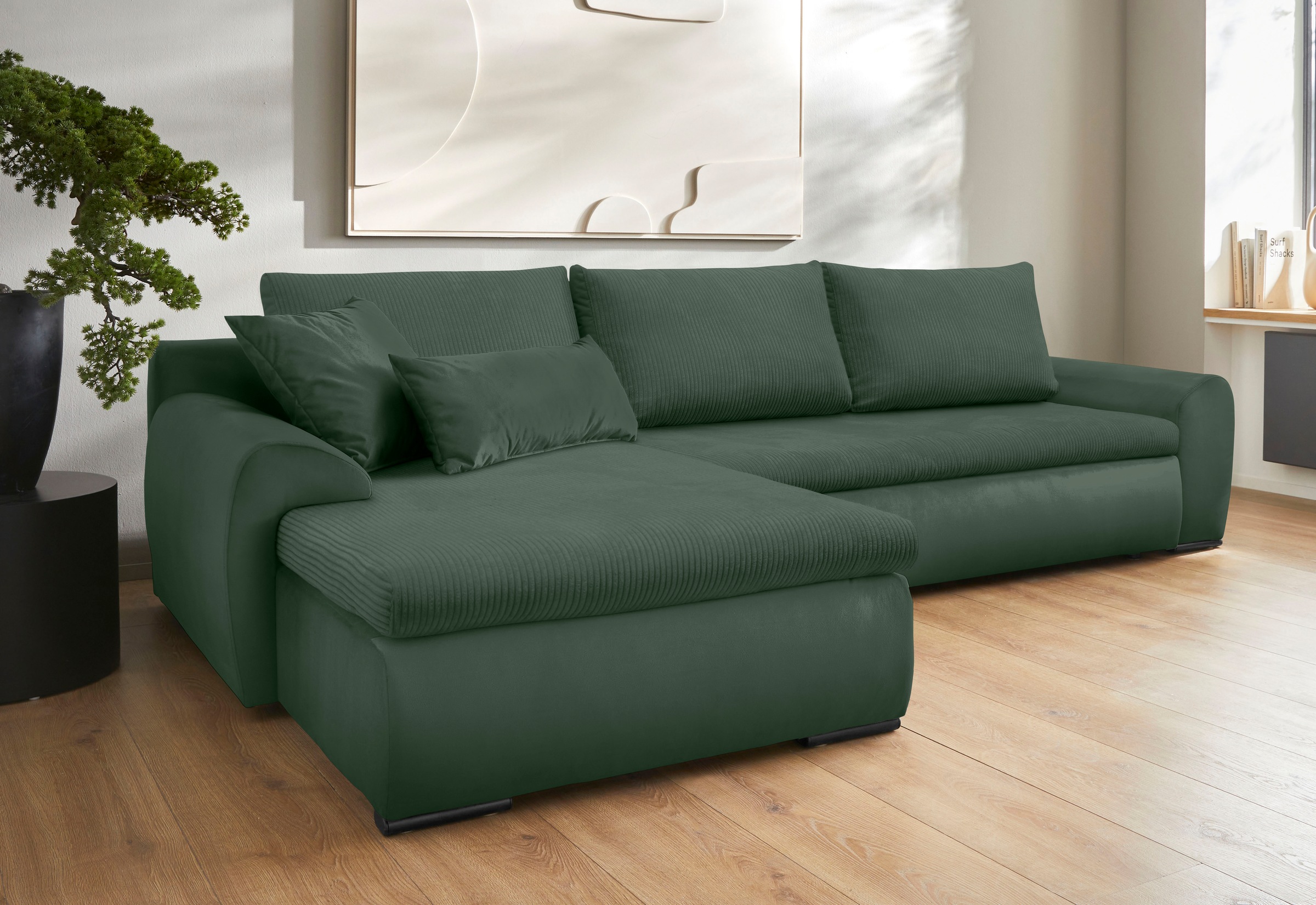 Home affaire Ecksofa "Win, L-Form, Breite 285cm" optional mit Schlaffunktio günstig online kaufen