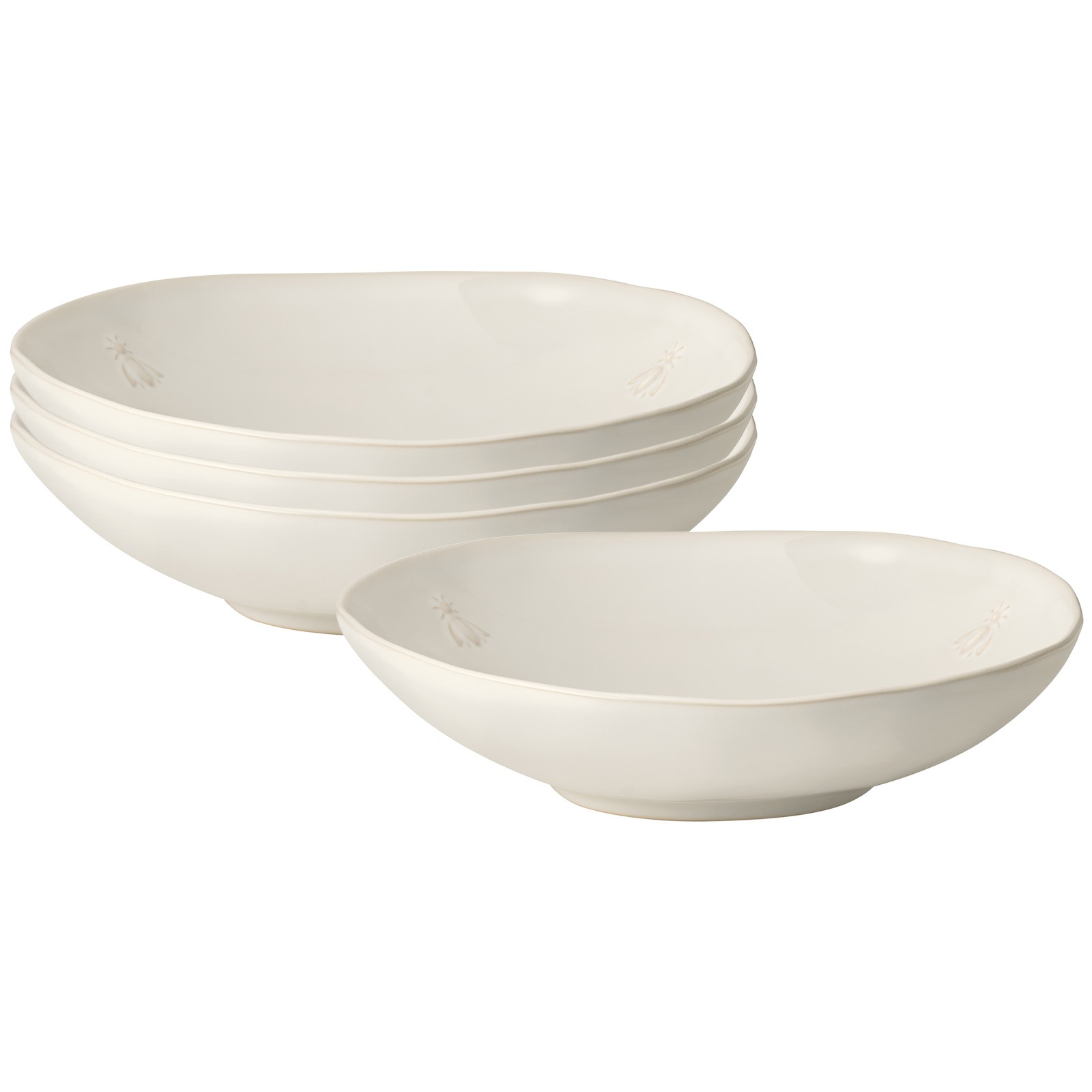 La Rochère France Pastateller "Pastateller Biene ø 23 cm 4er Set natur" Spülmaschinengeeignet, Mikrowellengeeignet