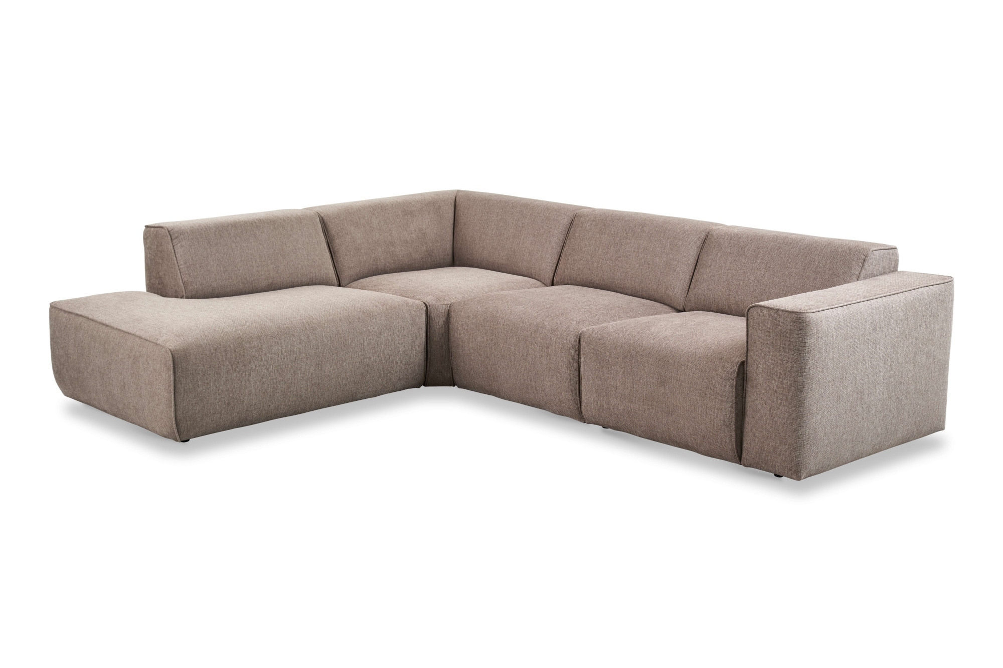 andas Ecksofa »Noord mit Kedernaht, Breite 282 cm«, Cord, Struktur, Webstoff, mit Wellenunterfederung, Massivholzrahmen