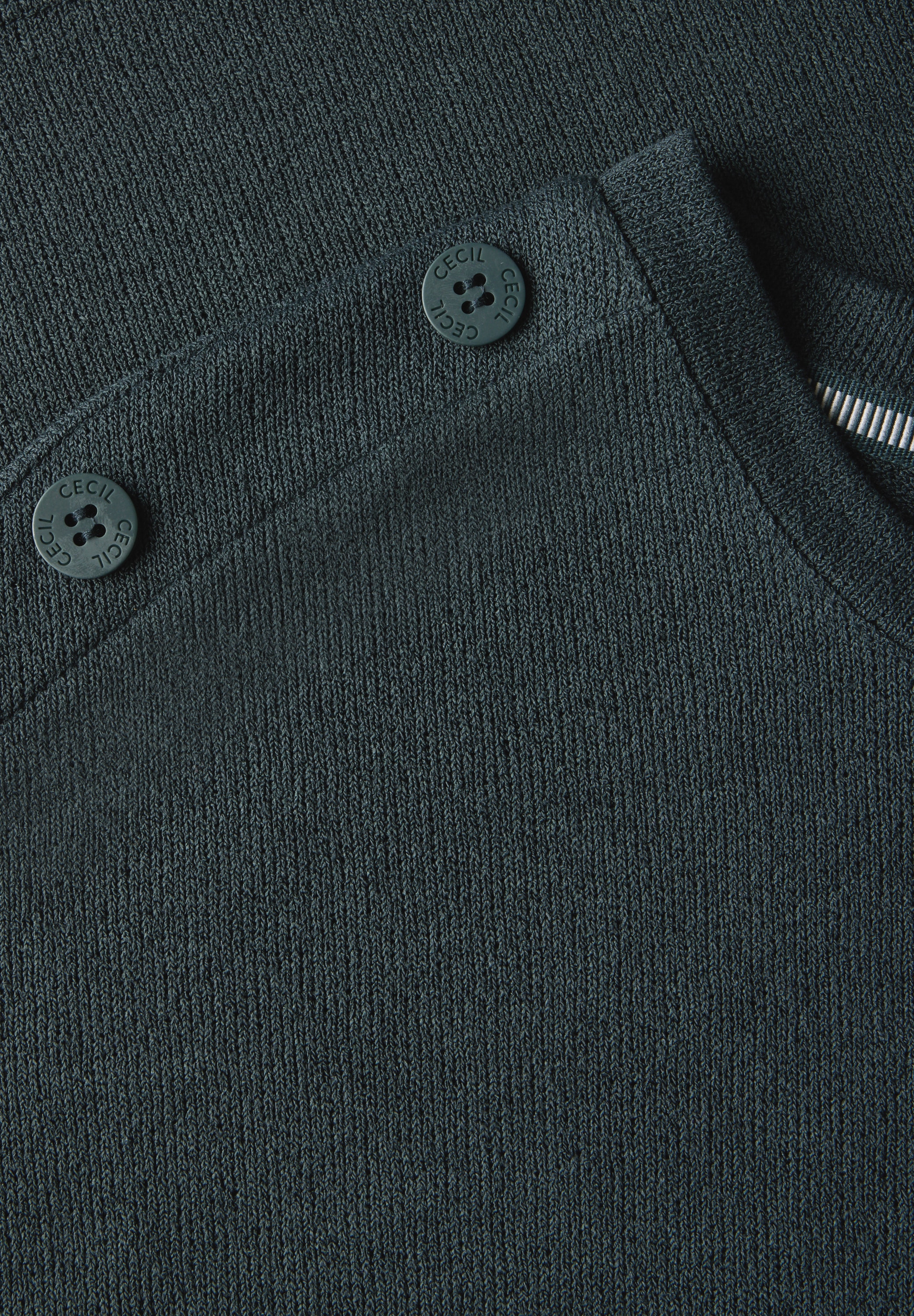 Cecil T-Shirt, in Struktur-Optik und mit Knopf-Details