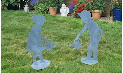 Gartenfigur »Mädchen / Junge Set aus Metall 45cm«, (1 St.)