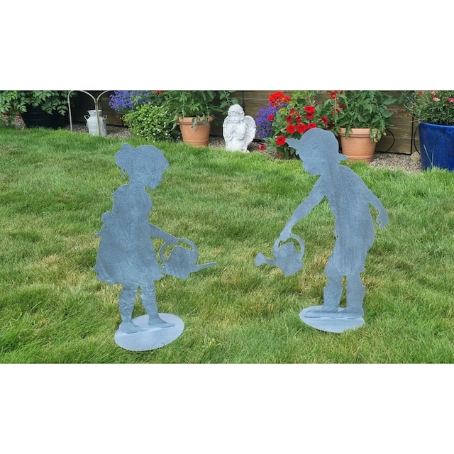 Ambiente Haus Gartenfigur »Mädchen / Junge Set aus Metall 45cm«, (1 St.) |  BAUR