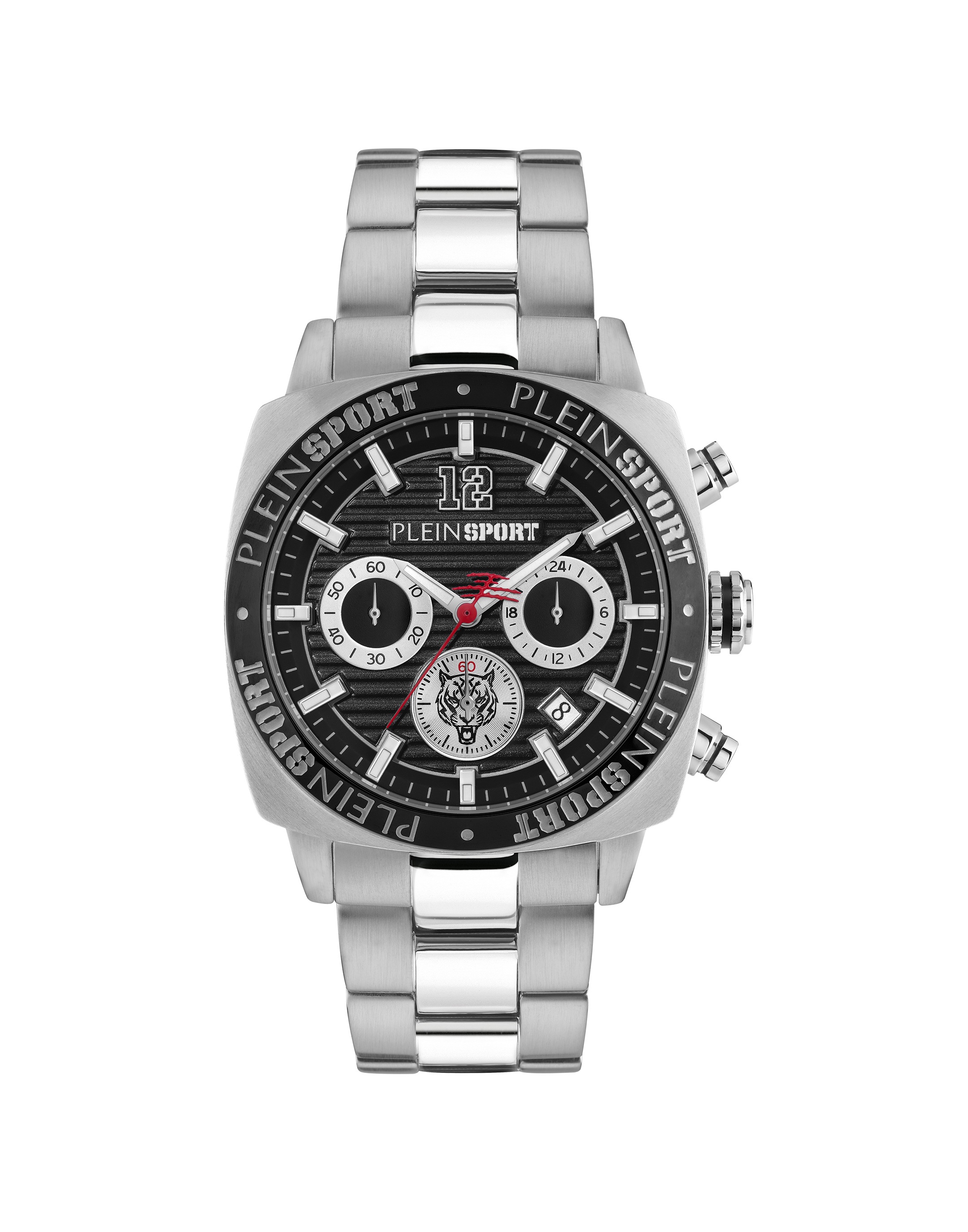 PLEIN SPORT Herren Luxusuhr "Wildcat Chrono"70, silber, Armbanduhren