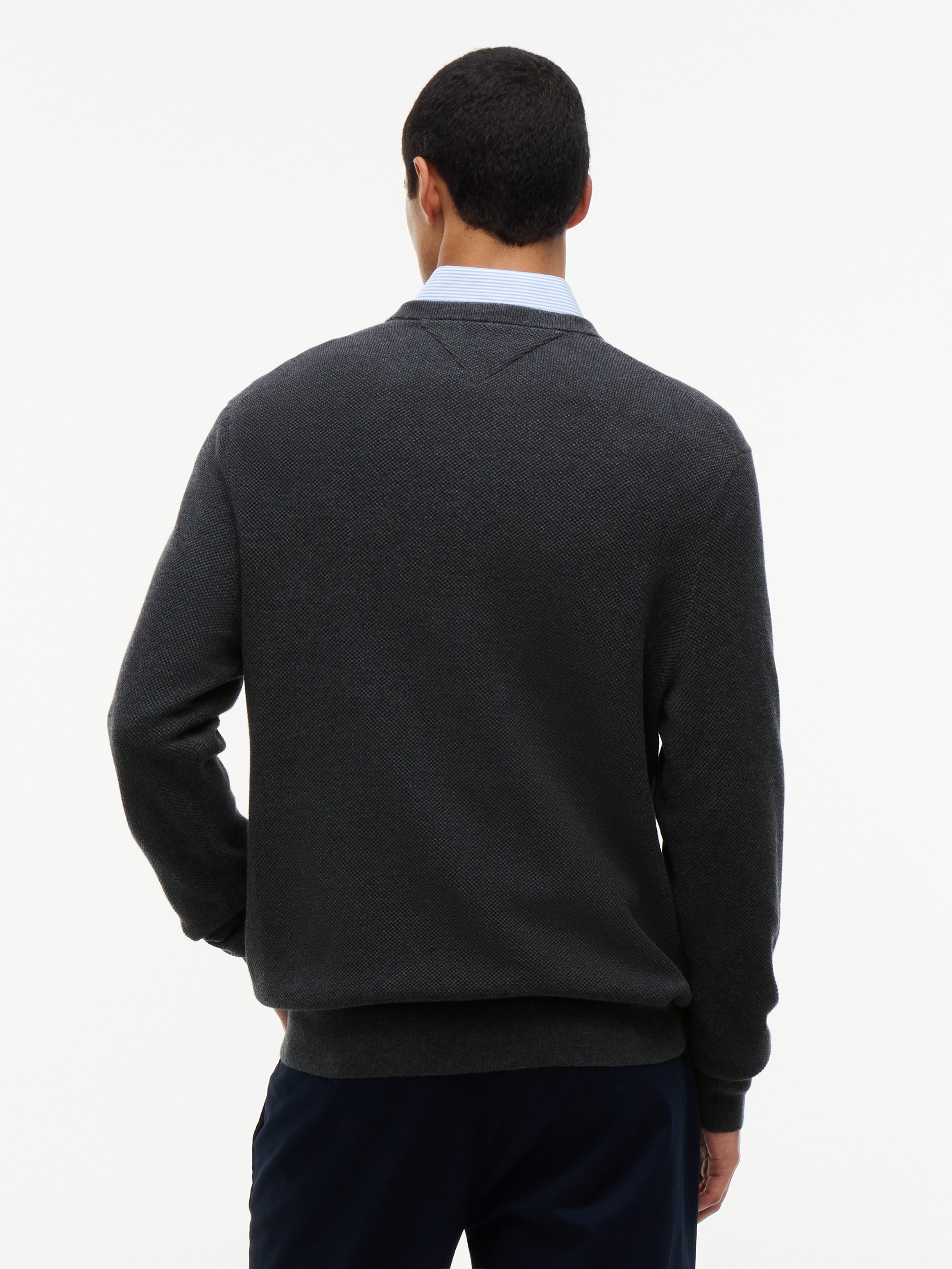Tommy Hilfiger Rundhalspullover »ESSENTIAL STRUCTURE CREW NECK mit Struktur und Label« unifarben, casual, regular fit, Baumwolle, Rundhals