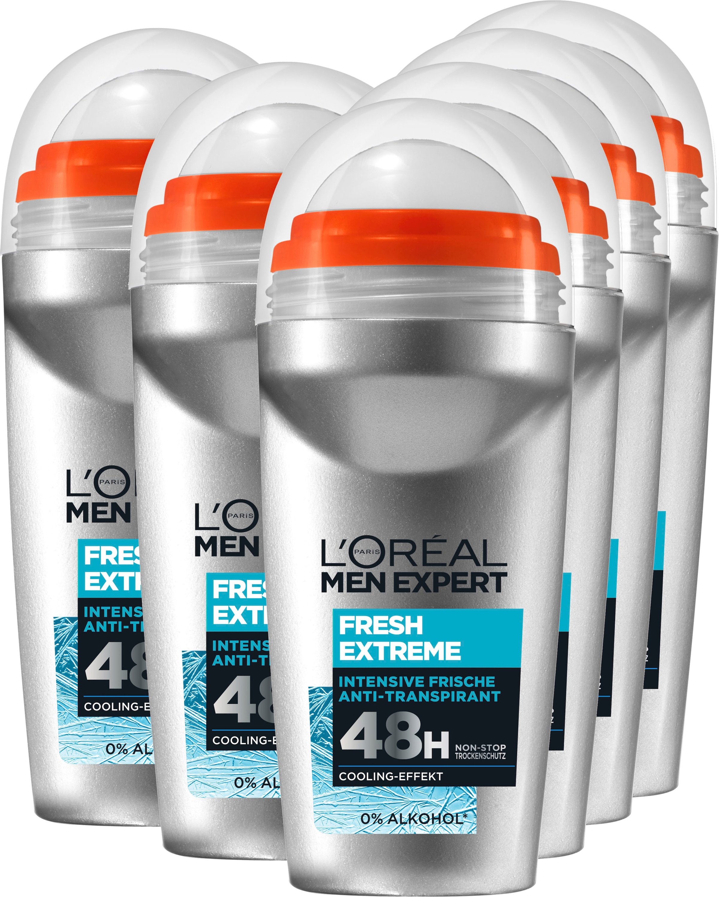 Herren Deo-Roller "Deo Roll-on Extreme Fresh", 300ml, transparent, L'ORÉAL PARIS MEN EXPERT, Deodorante, mit hoher Zuverlässigkeit