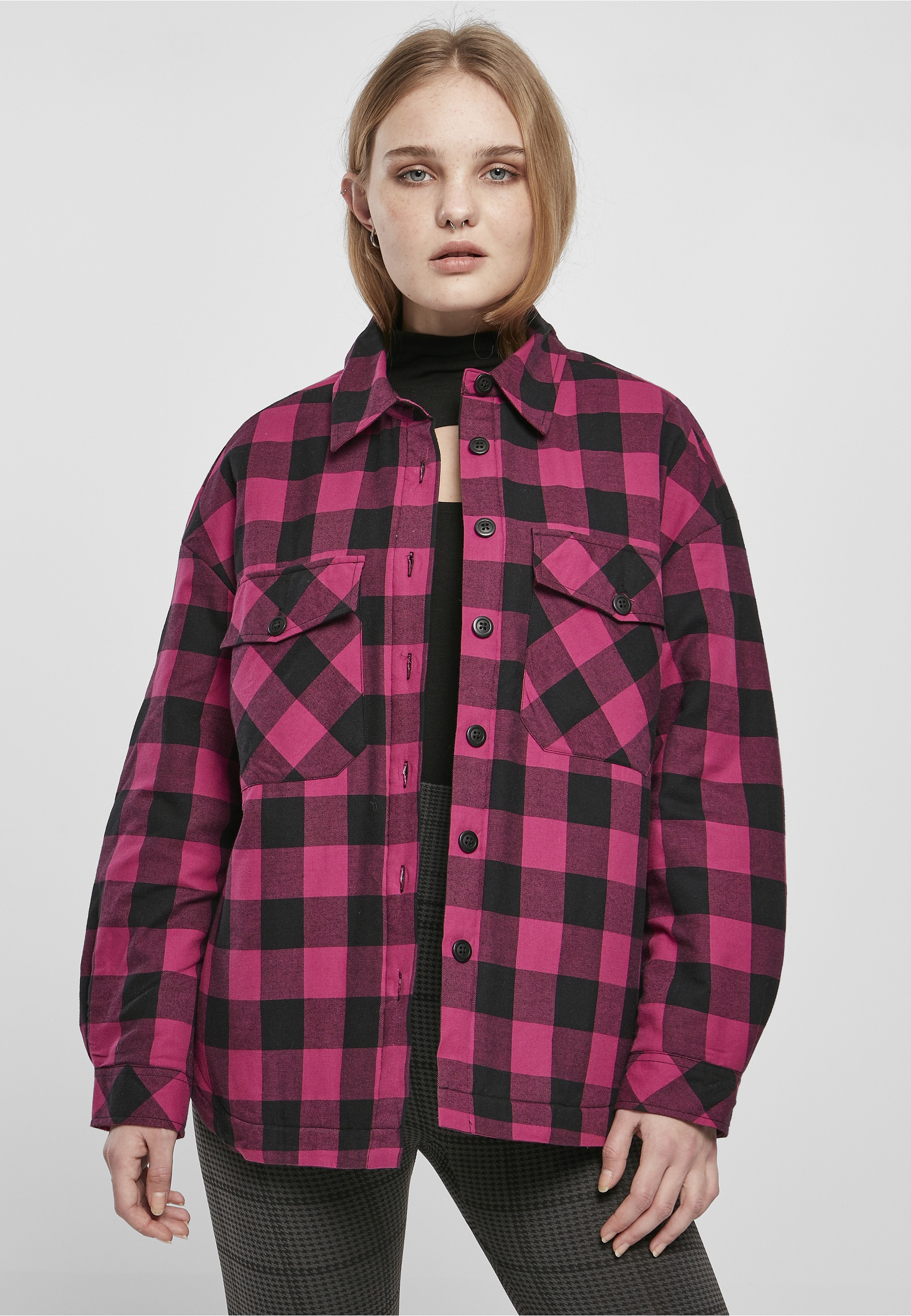 URBAN CLASSICS Langmantel »Urban Classics Damen Ladies Flanell Padded Overshirt«