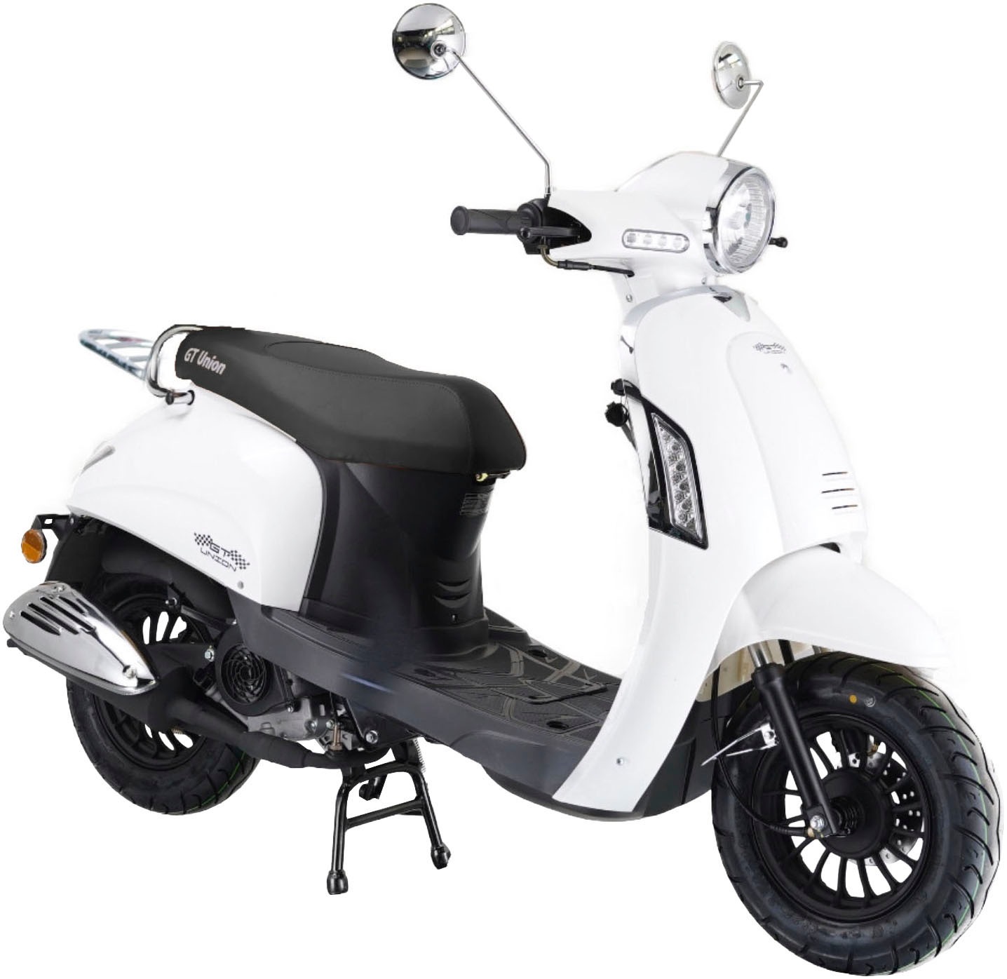 GT UNION Motorroller "Massimo 25", ohne Topcase, 25 km/h, weiß, Motorroller, Luftgekühlter Motor