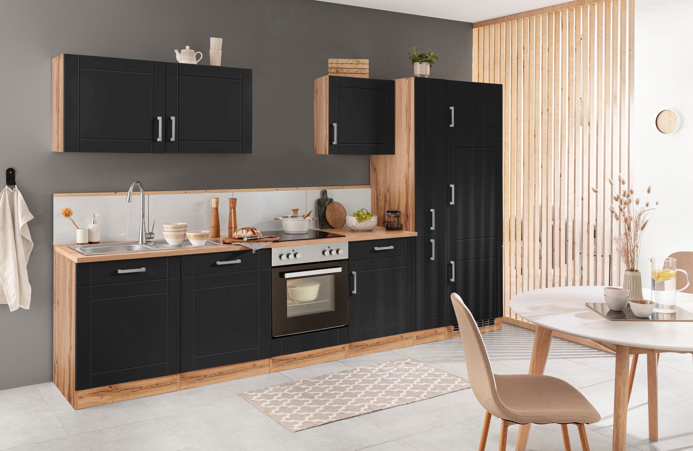 KOCHSTATION Küchenzeile »KS-Tinnum« ohne E-Geräte, Breite 330 cm