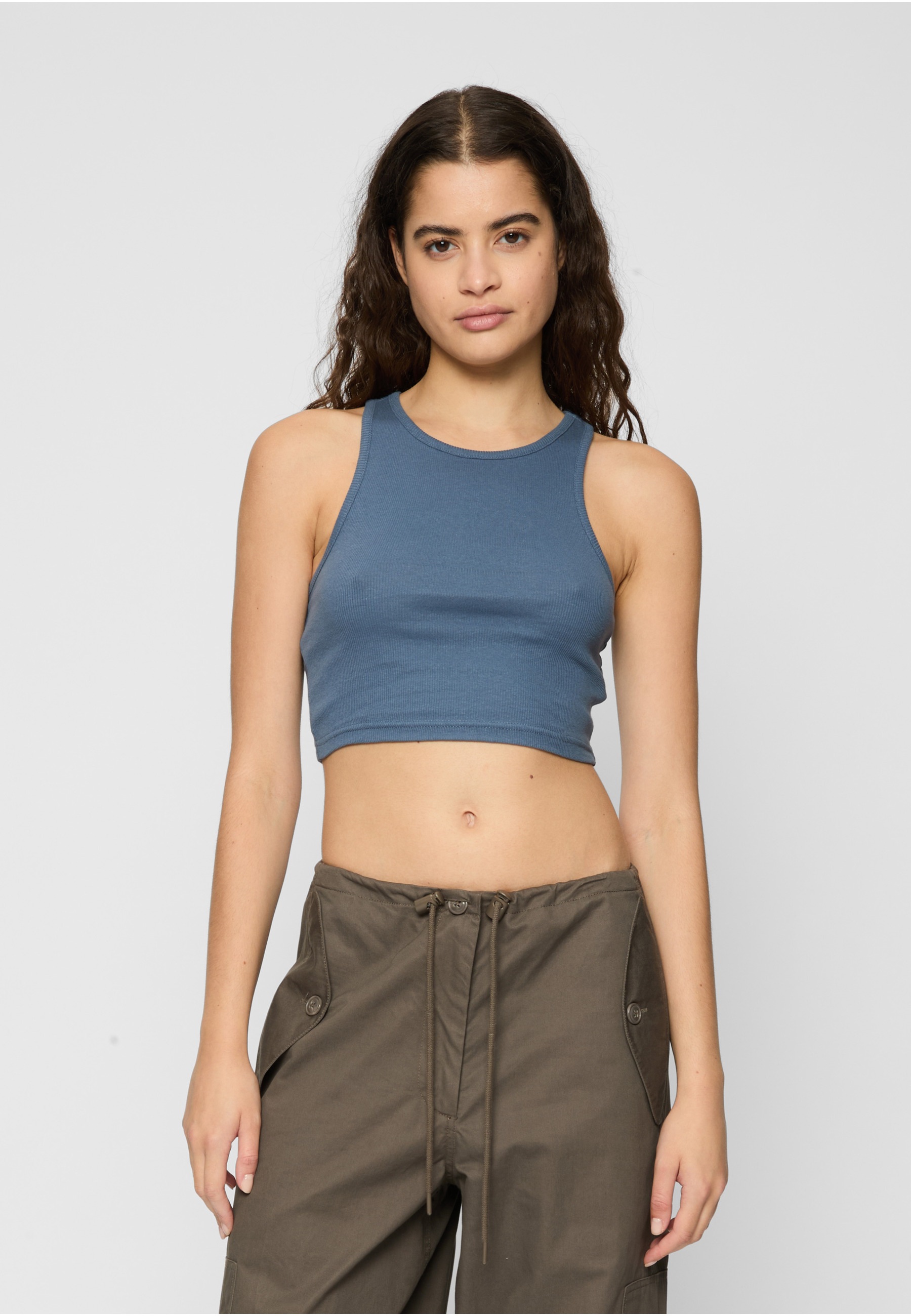 URBAN CLASSICS Tanktop »Urban Classics Damen Ladies Cropped Rib Top 2-Pack« 1 Stk.