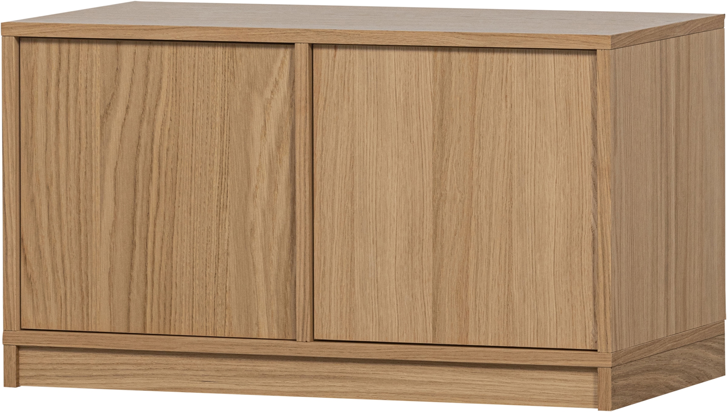 WOOOD Sideboard "Modulair mit Druckmechanismus und Eichenfurnier B 77 x T 40 x H 44 cm" Tragkraft 15 kg pro Einlegeboden, einfach zu montieren