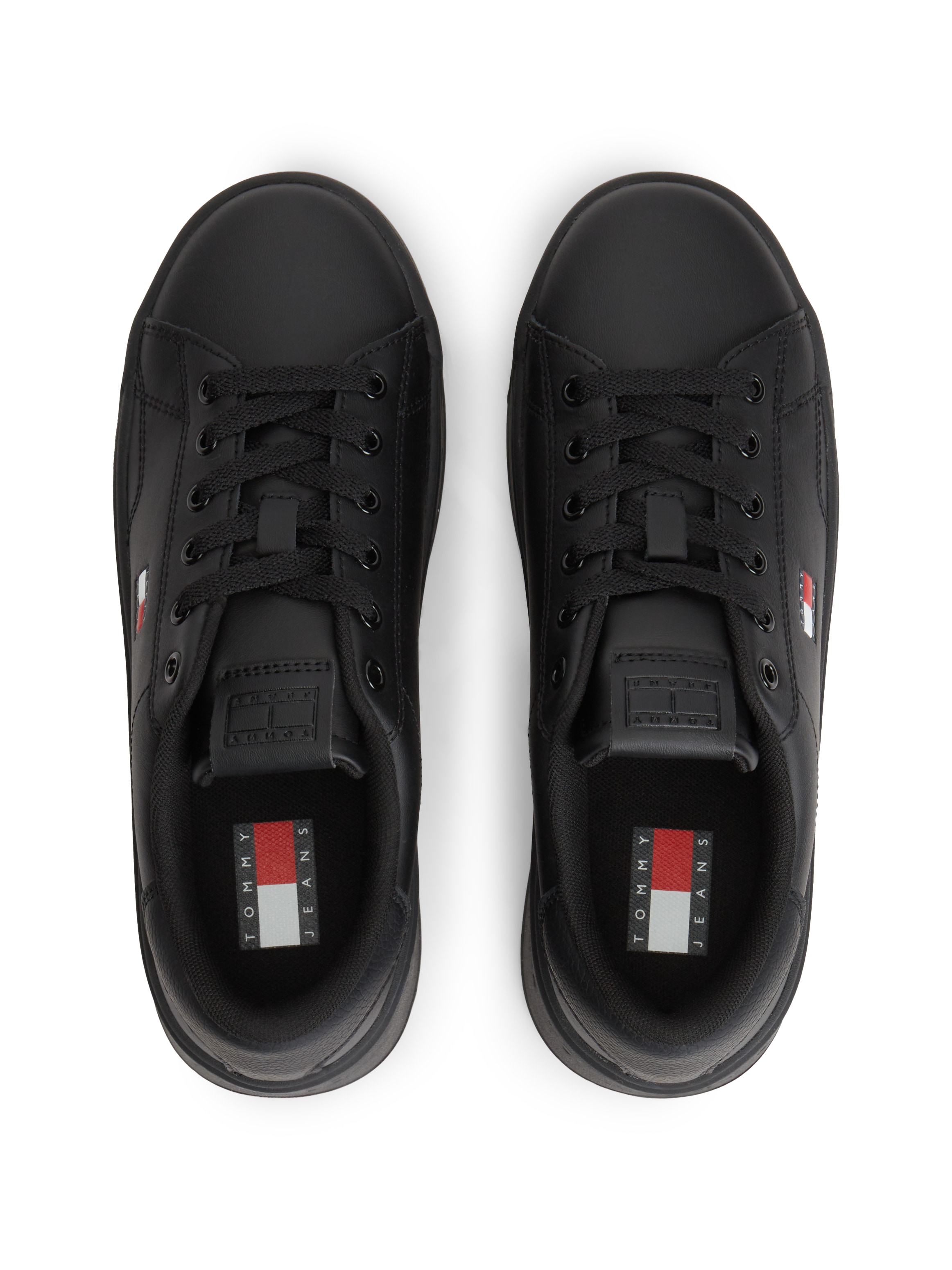 Tommy Jeans Plateausneaker »TJW SCRIPT CUPSOLE FLATFORM«  Freizeitschuh, Halbschuh, Schnürschuh mit seitlicher Logoflagge