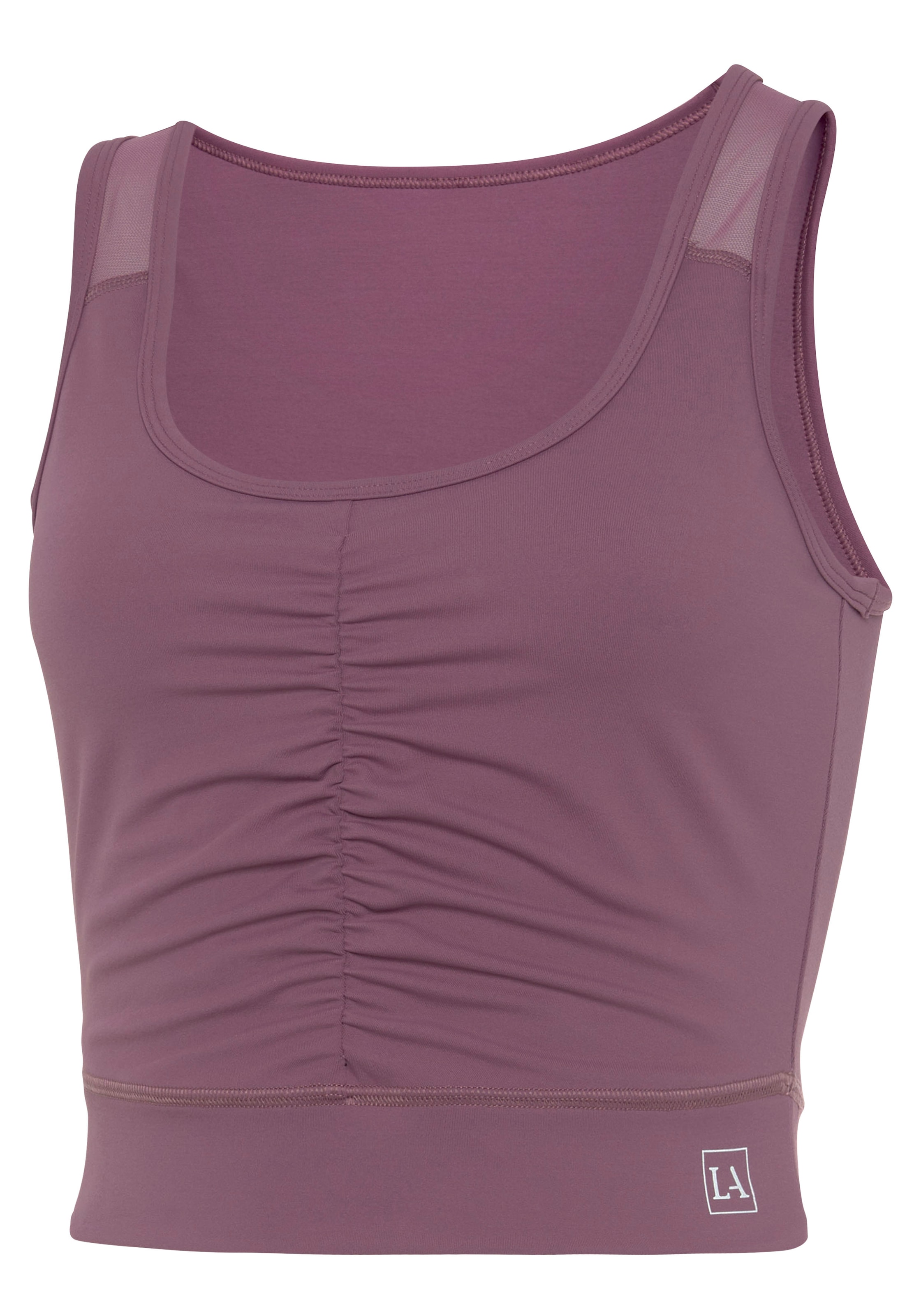 LASCANA ACTIVE Crop-Top, mit Raffung und Mesheinsätze
