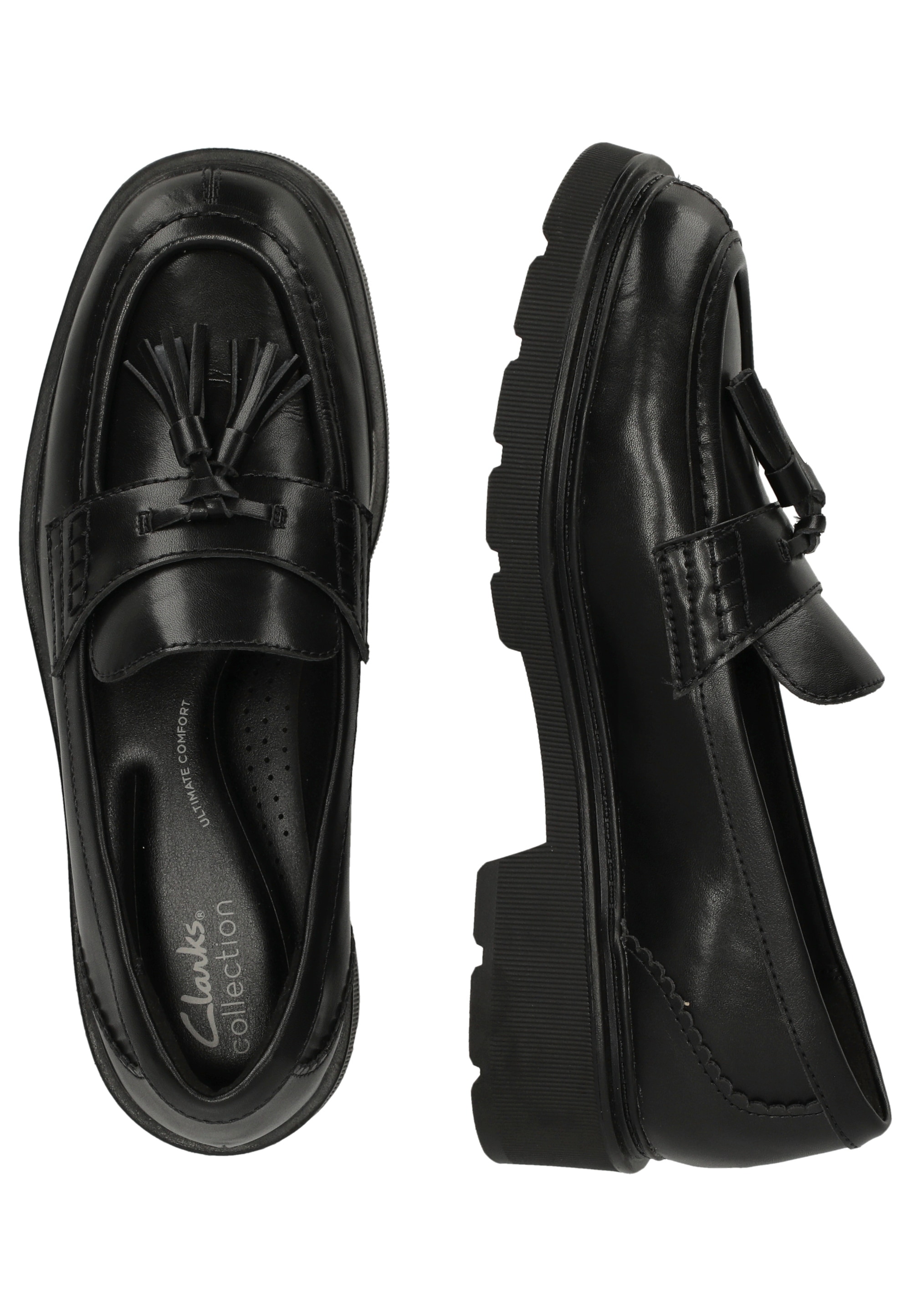 Clarks Slipper »Lauryl Tassel«, aus weichem Leder