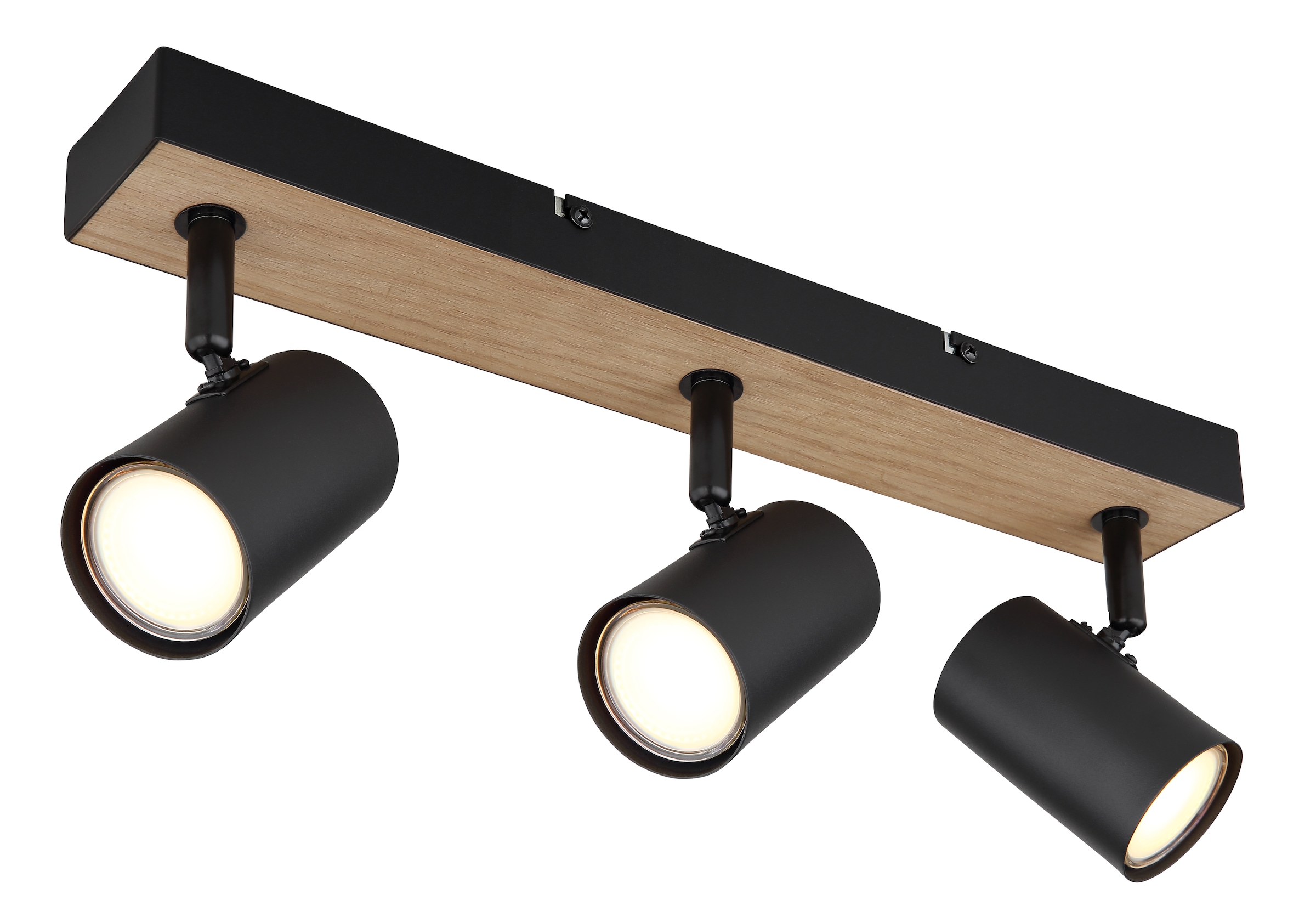 GLOBO LIGHTING Deckenspot »ROBBY« GU10 1 Stk. Strahler Schwarz/MDF Holzoptik, beweglich, GU10 35W