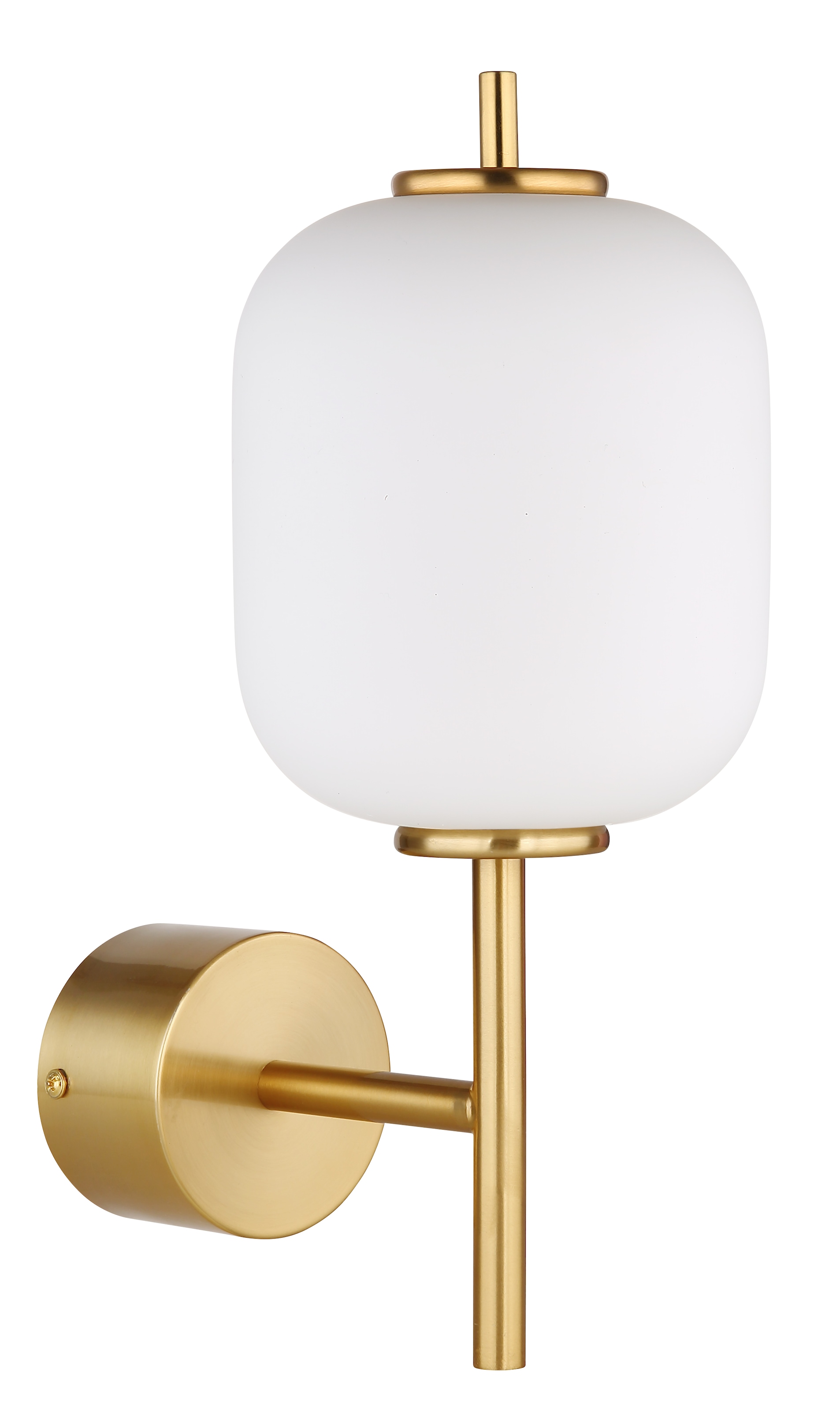 GLOBO LIGHTING LED Wandleuchte »EWALD«, Leuchtmittel LED-Modul | LED fest integriert, Wandleuchte/Glas opal/höhenverstellbar/messingfarben
