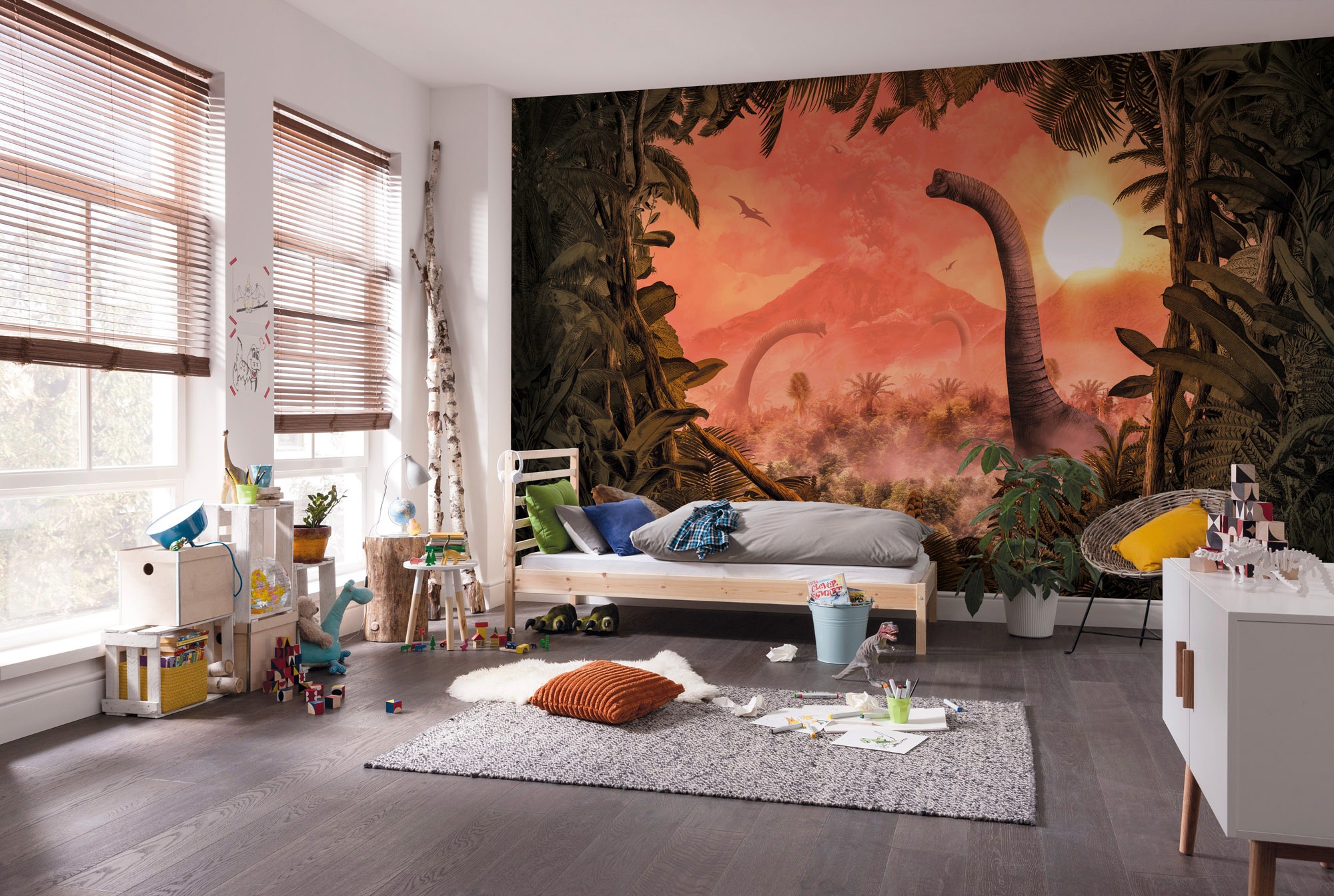 Komar Vliestapete »Digitaldruck Vlies -  Brachiosaurus Panorama - Größe 500 x 280 cm« bedruckt glatt Kinderzimmer