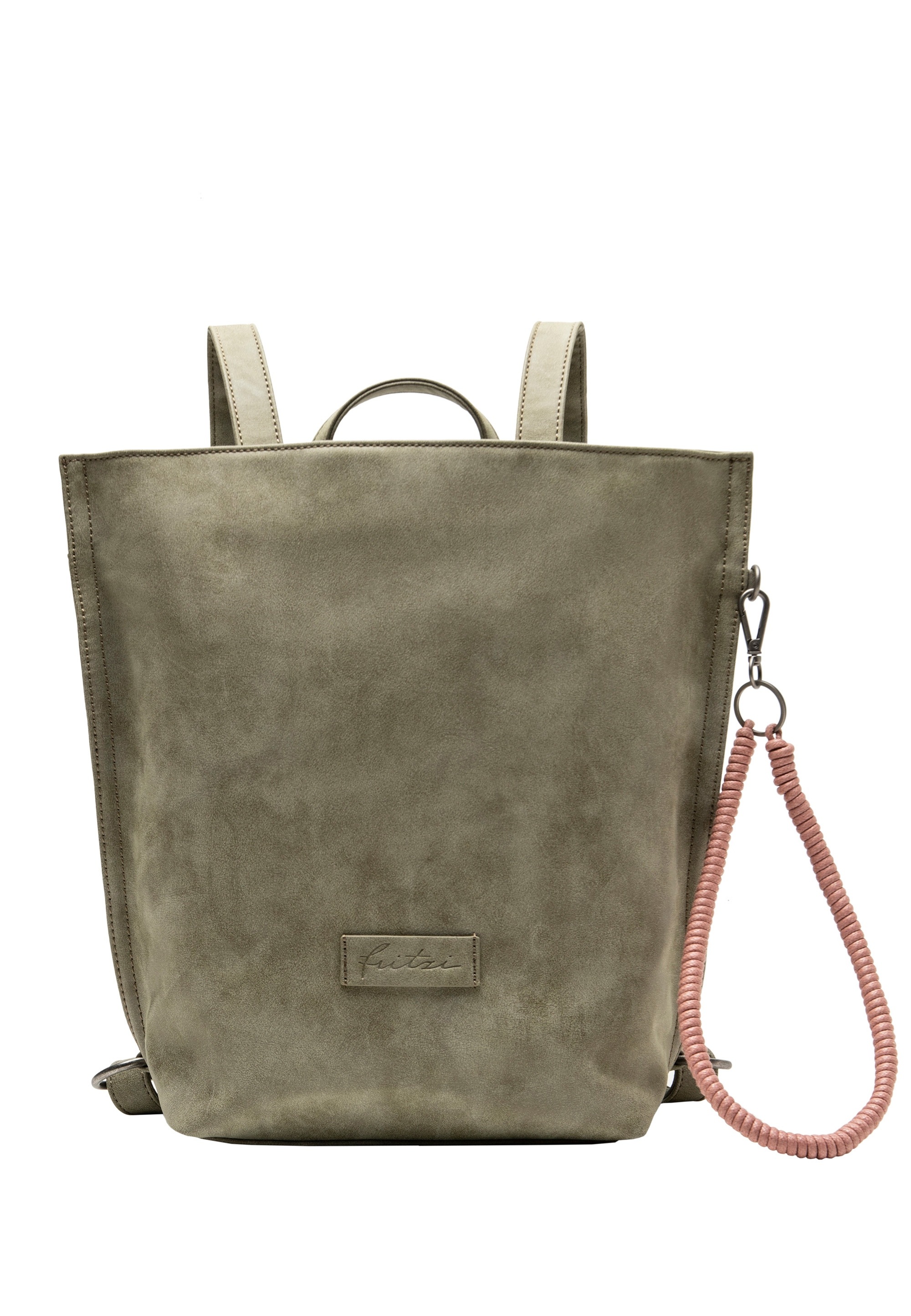 Fritzi Aus Preußen Cityrucksack FRITZI AUS PREUSSEN "Fritzi33N", Damen, Gr. B/H/T: 10cm, grün (olivgrün), Polyurethane, Rucksäcke Cityrucksack, mit abnehmbarer Schlüsselschlange
