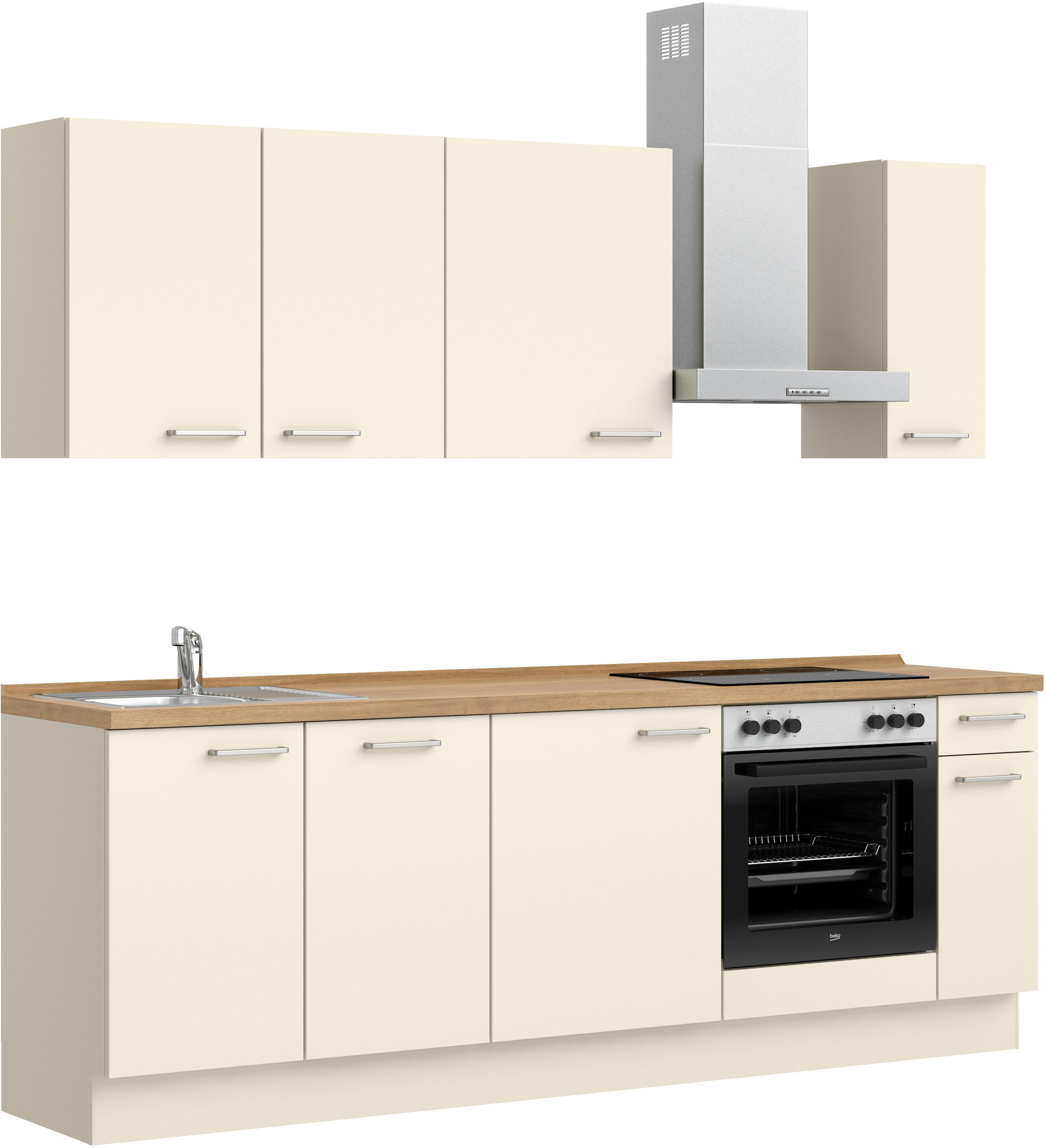 nobilia® Küchenzeile »"Touch I"«, vormontiert, Ausrichtung wählbar, Breite 240 cm, wahlw. mit E-Geräten