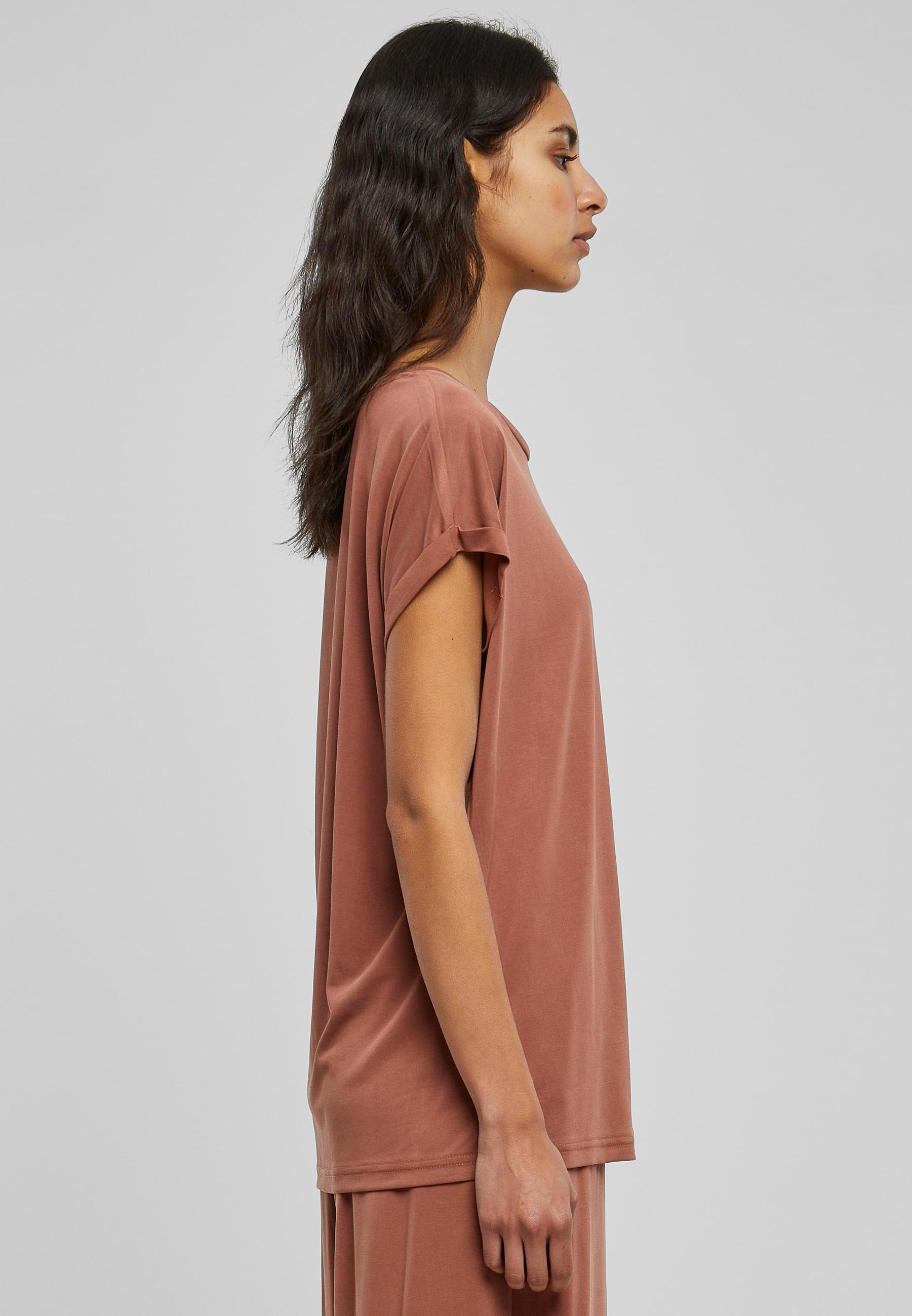 URBAN CLASSICS Kurzarmshirt »Urban Classics Damen Ladies Modal Extended Shoulder Tee«, (1 tlg.)