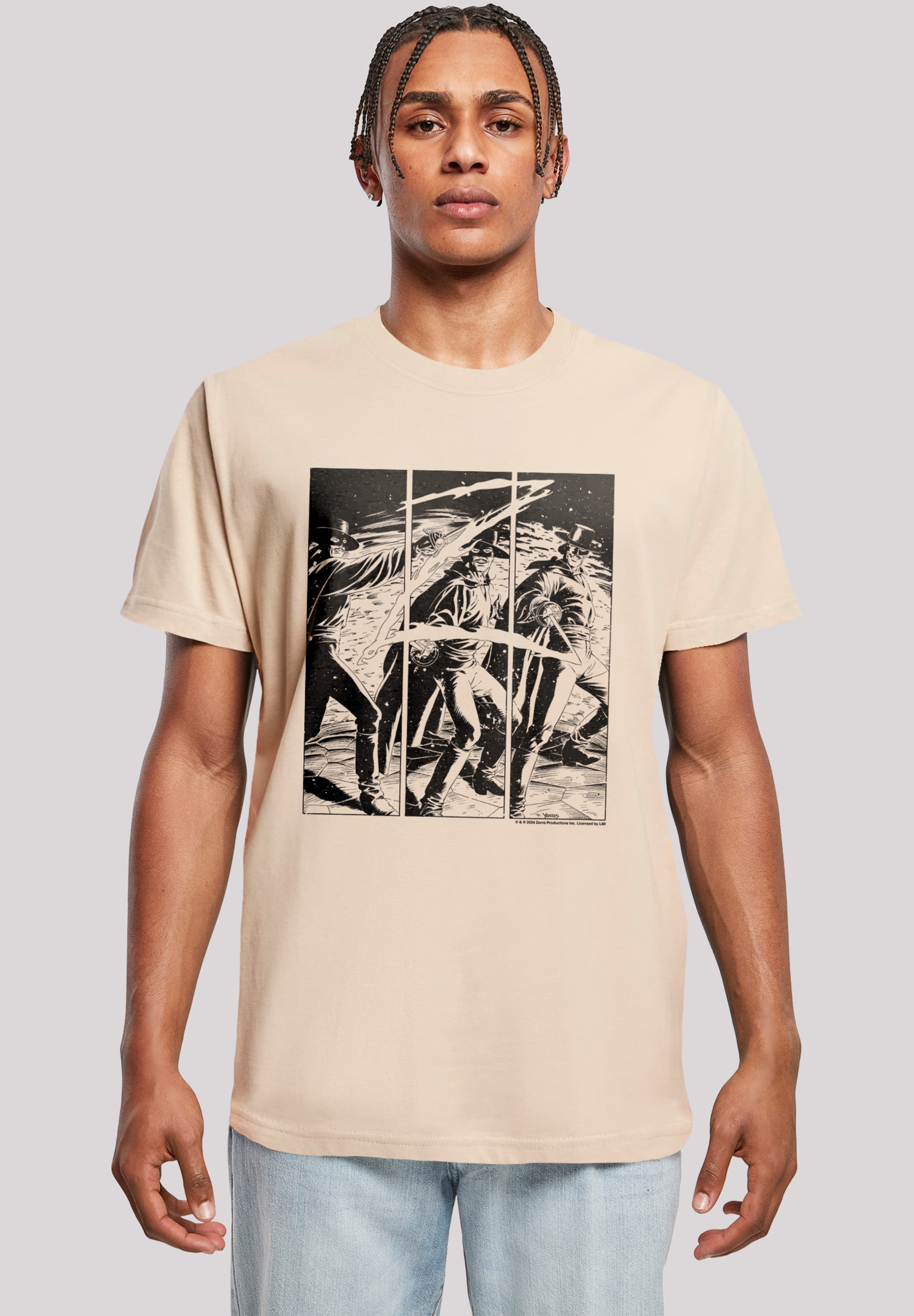 F4NT4STIC T-Shirt "Zorro Mark Of Zorro Comic Strip Art", Premium Qualität günstig online kaufen