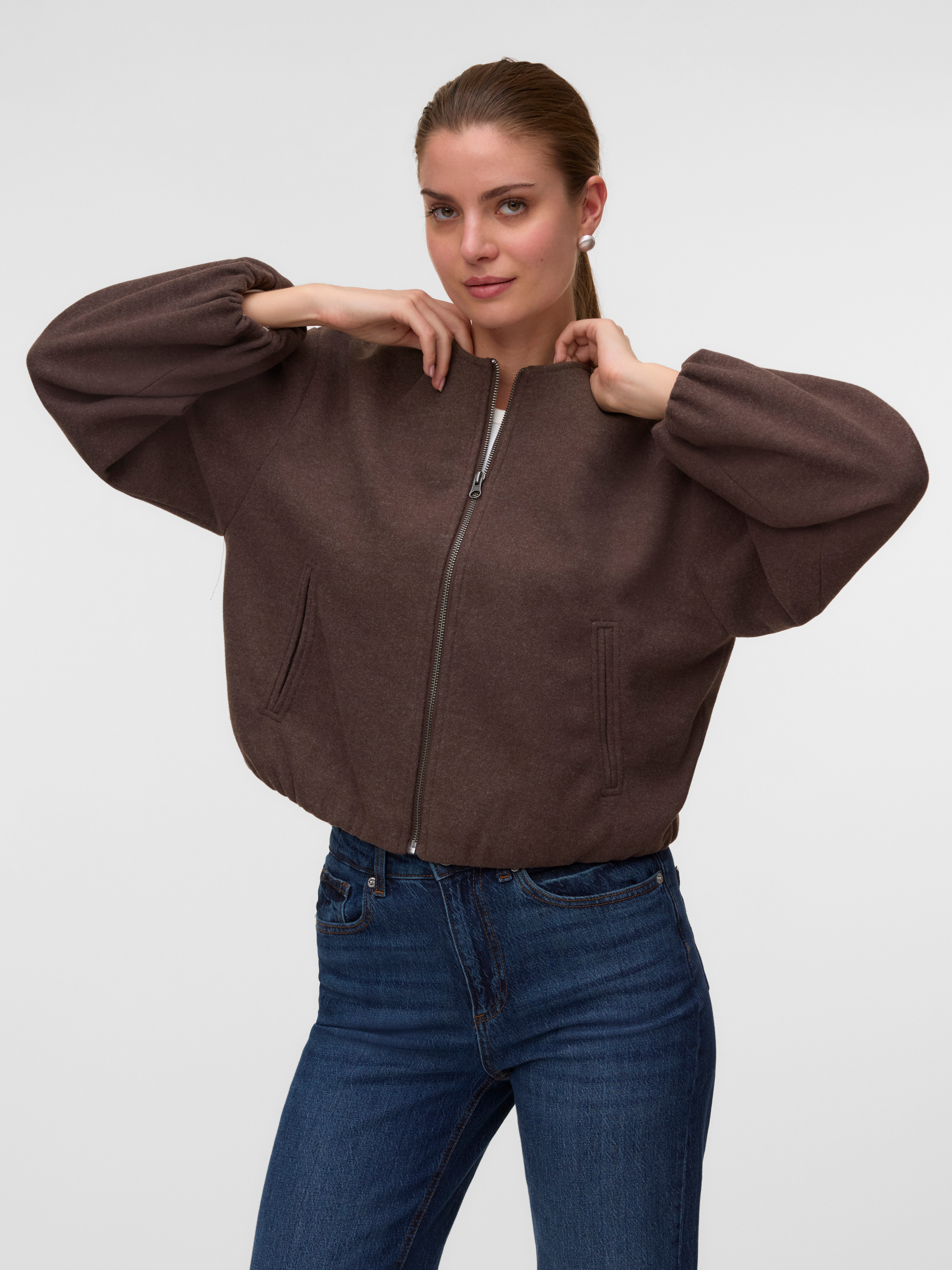 Vero Moda Kurzjacke "Vmchloe Ls Bomber Jacket Noos" Materialmix
