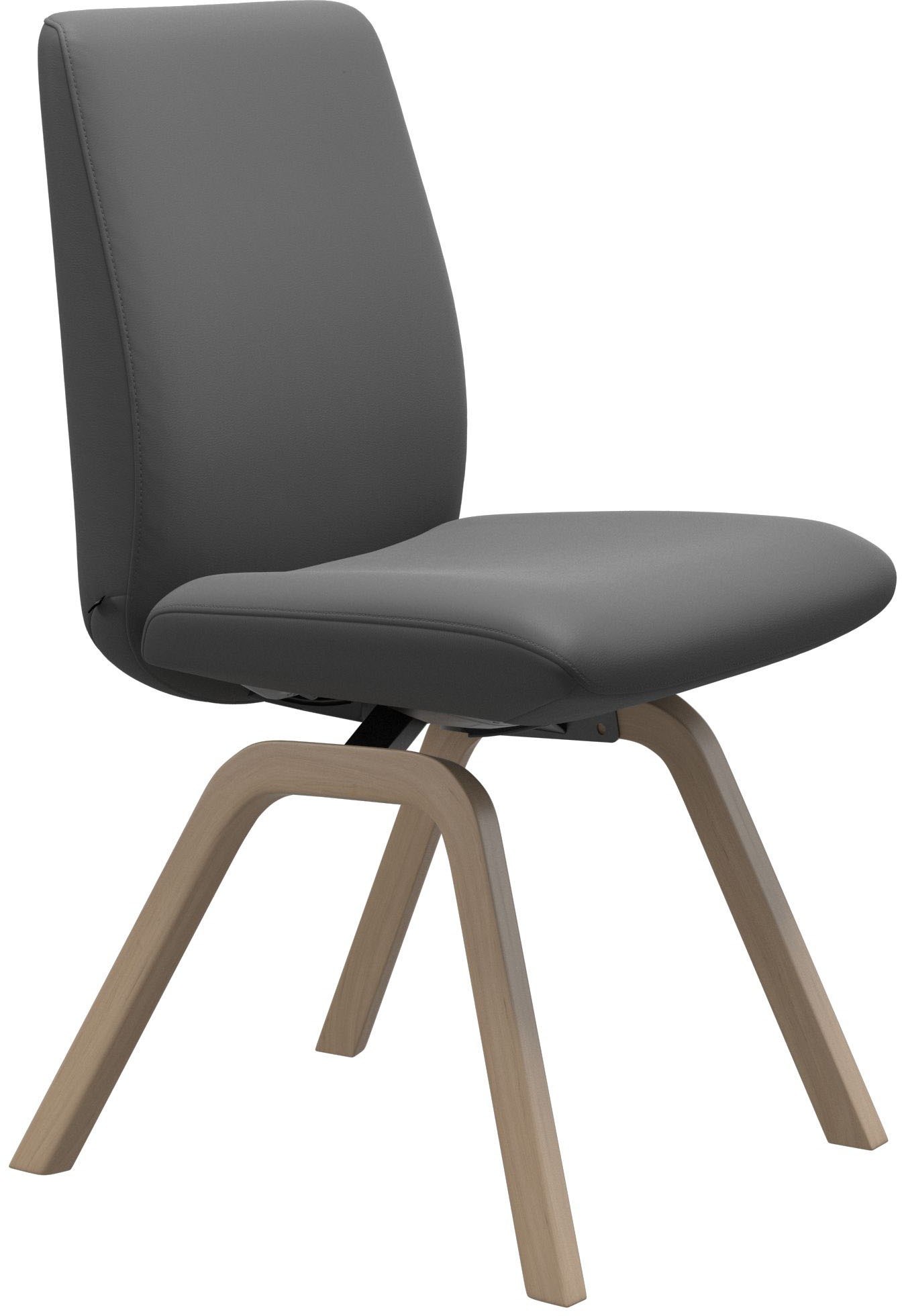 Polsterstuhl STRESSLESS "Laurel", grau (grau batick, eiche gekalkt), B:49cm H:92cm T:59cm, Leder BATICK: BATICK ist ein leicht korrigiertes, durchgefärbtes und genarbtes Möbelleder, bei dem die meisten Unebenheiten und Spuren in der Regel entfernt wurden.