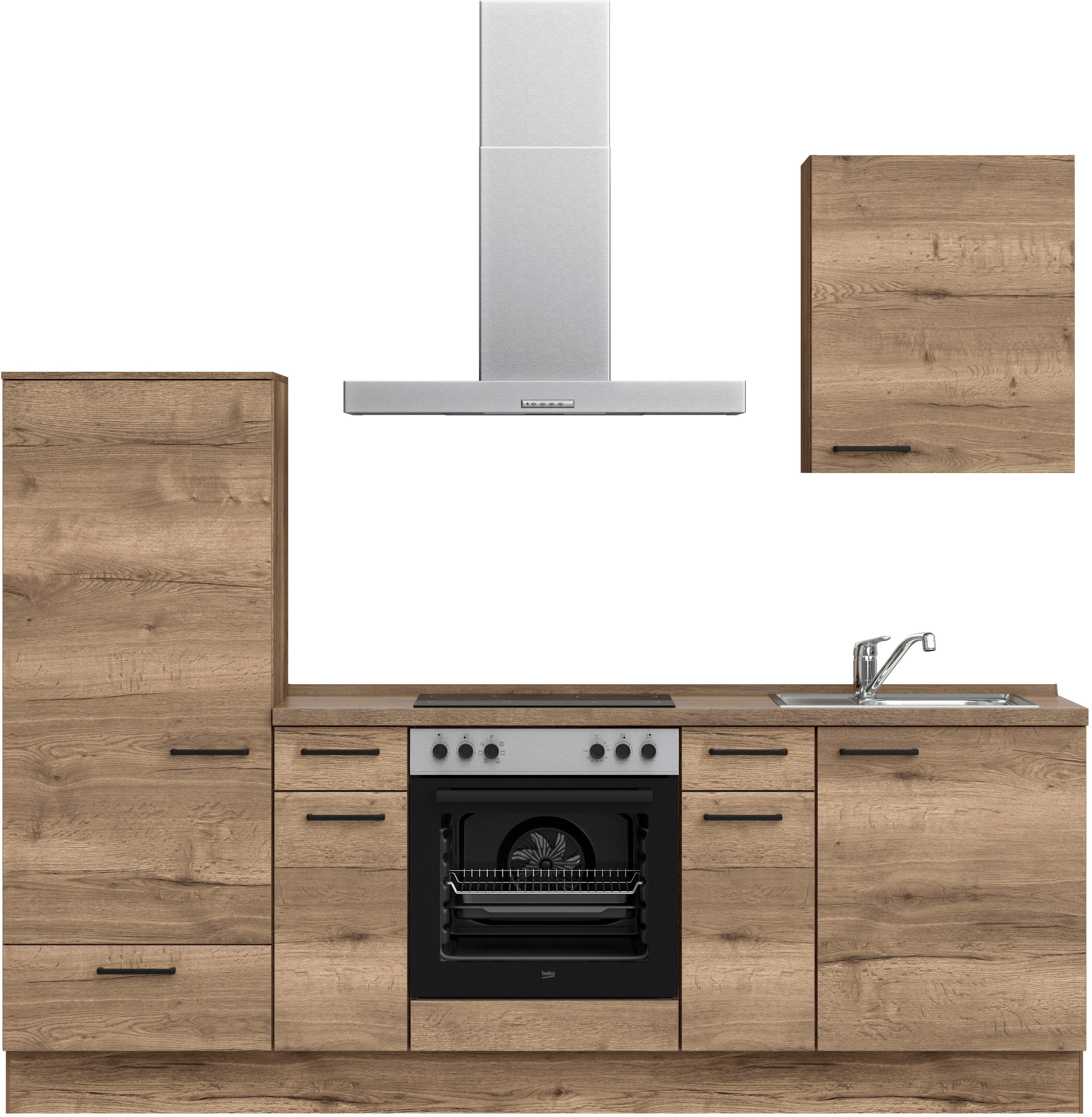 nobilia Küchenzeile ""Structura I", NEU: individuell anpassbar mit gratis Profi-Beratung" vormontiert, Breite 240 cm, Ausrichtung wählbar, wahlw. mit E-Geräten