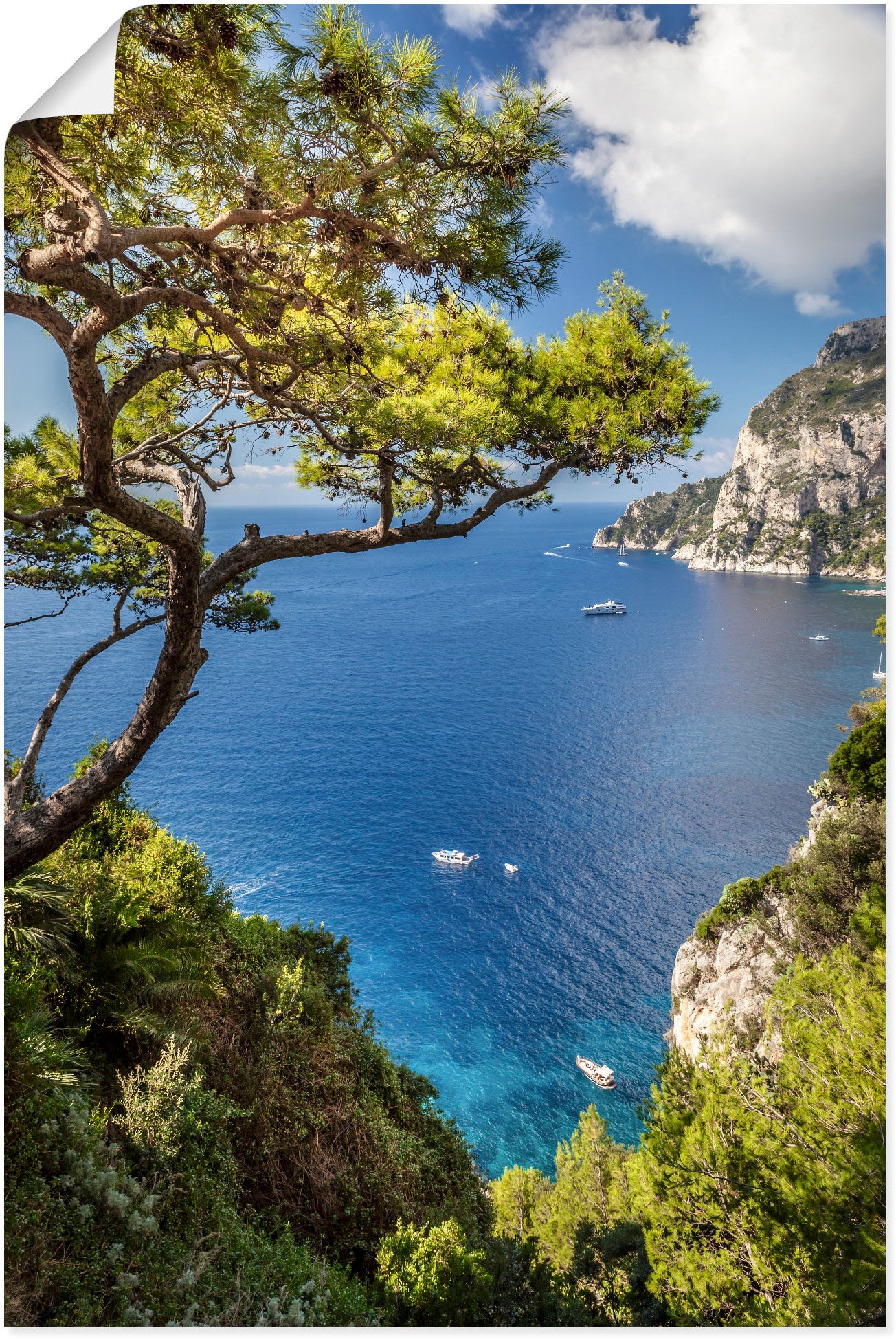 Artland Wandbild »Punta de Masullo, Insel Capri, Italien«, Meer Bilder, (1 St.), als Alubild, Outdoorbild, Leinwandbild, Poster, Wandaufkleber