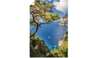 Wandbild »Punta de Masullo, Insel Capri, Italien«, Meer Bilder, (1 St.)