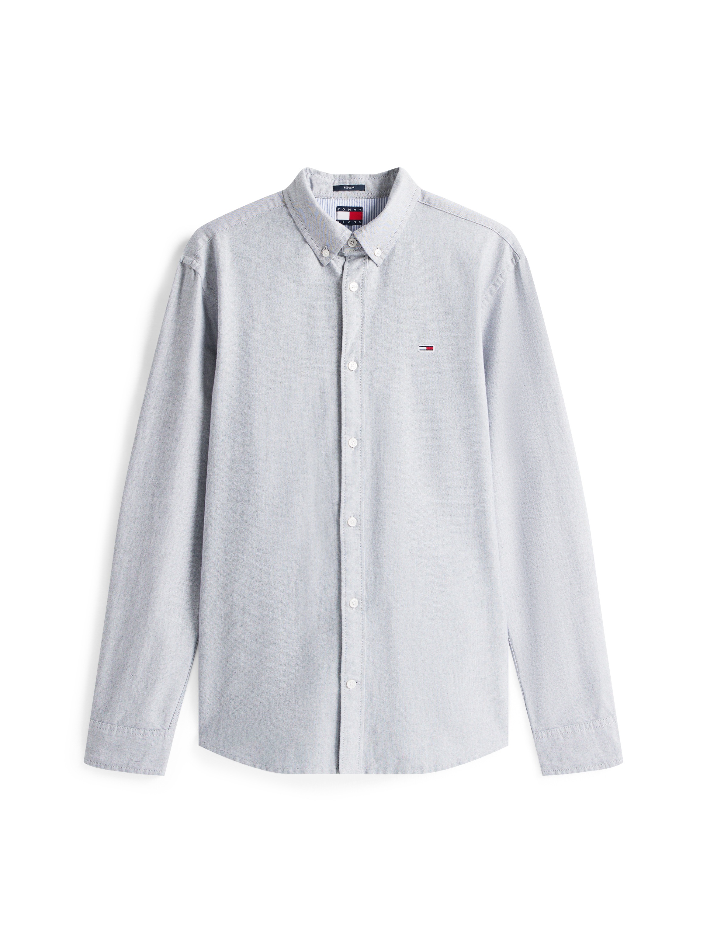 Tommy Jeans Langarmhemd "TJM REGULAR OXFORD" Mit Rundhalsausschnitt, Button günstig online kaufen