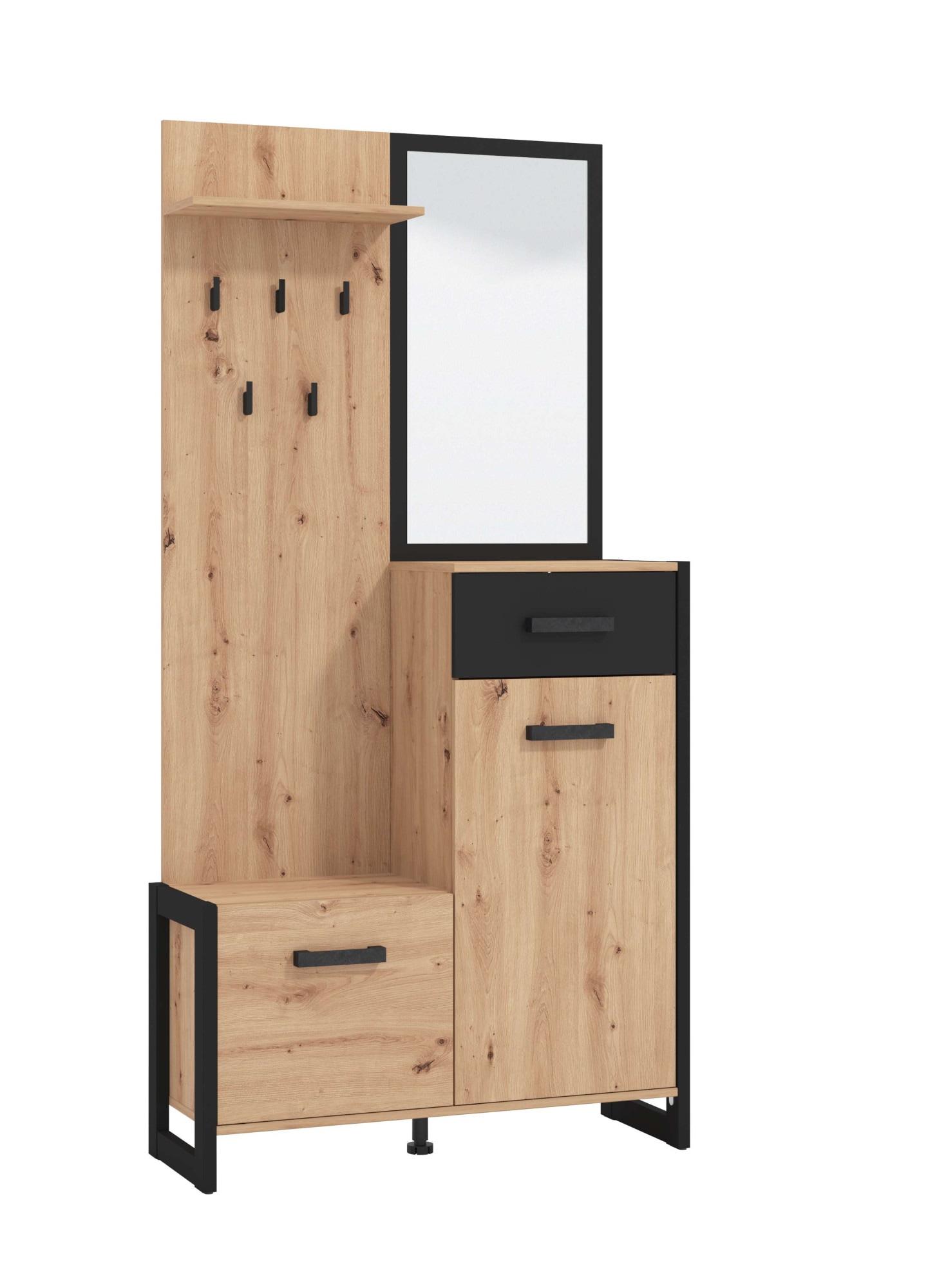 Home affaire Garderoben-Set "Oleron Kompaktgarderobe, Flurgarderobe, Dielenschrank" Komplett-Set
