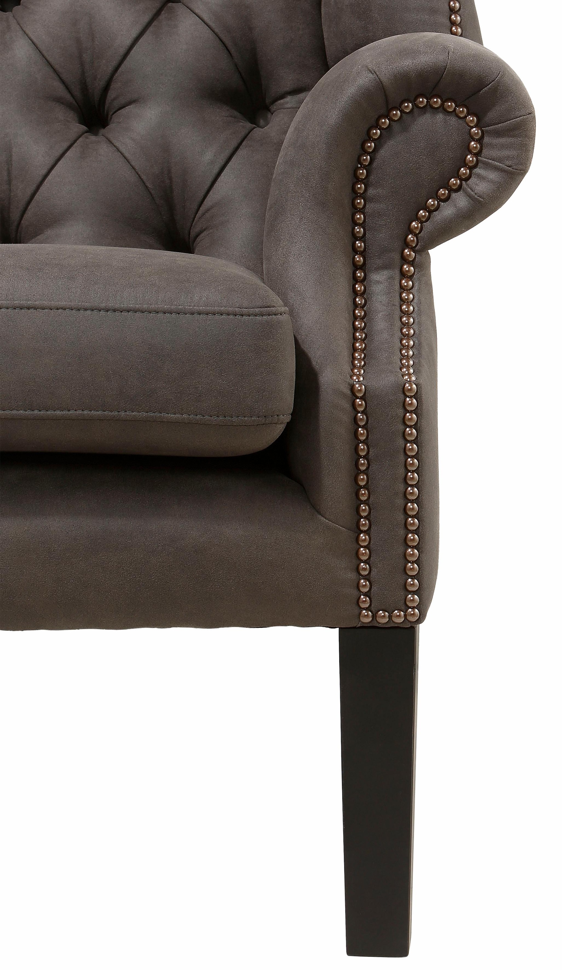 Home affaire Sessel »Bedford Ohrensessel Chesterfield«, mit aufwendiger Knopfheftung und geschwungenen Armlehnen
