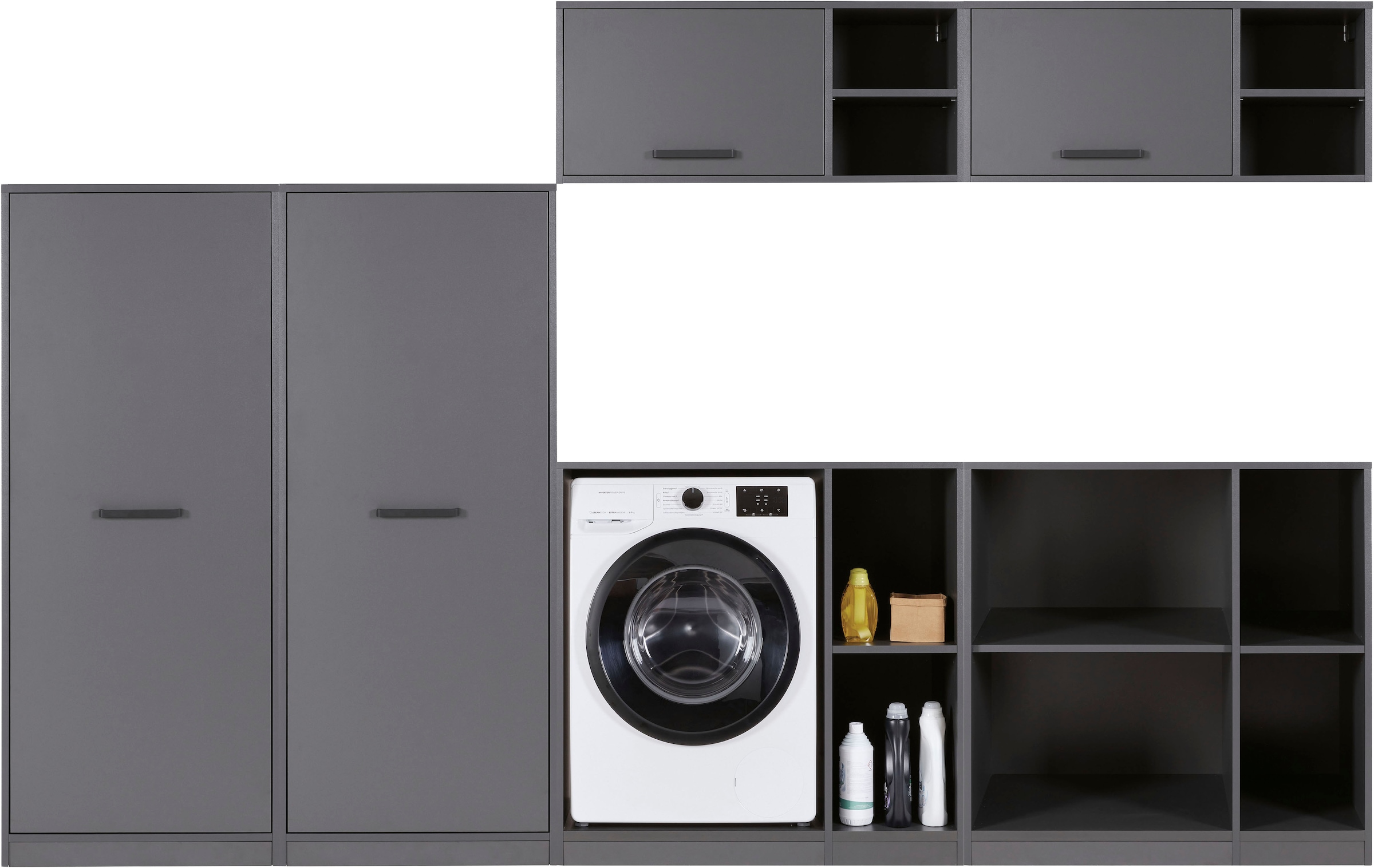 Inter Link Mehrzweckschrank-Set "Norela, Modulares Waschmaschinen-Set mit Hochschrank & Stauraum" 6 Stk. tlg.