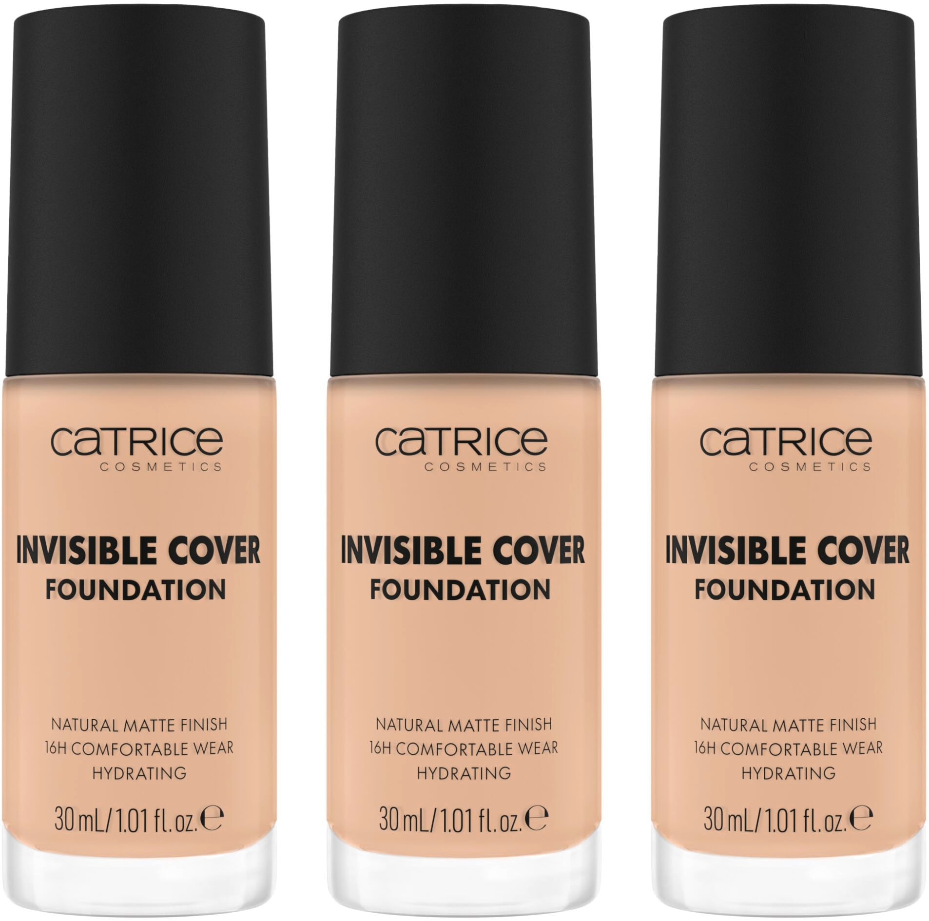 Catrice Foundation »Invisible Cover Foundation«, (Set, 3 tlg.), mit langanhaltendem Finish