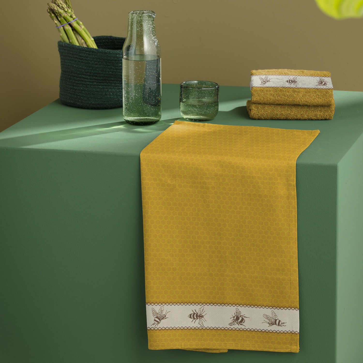 DDDDD Geschirrtuch »DDDDD Küchentuch Bees 50 x 55 (6er-Pack)« schnell trocknend, 100% Baumwolle, mit Bienen in der Bordüre