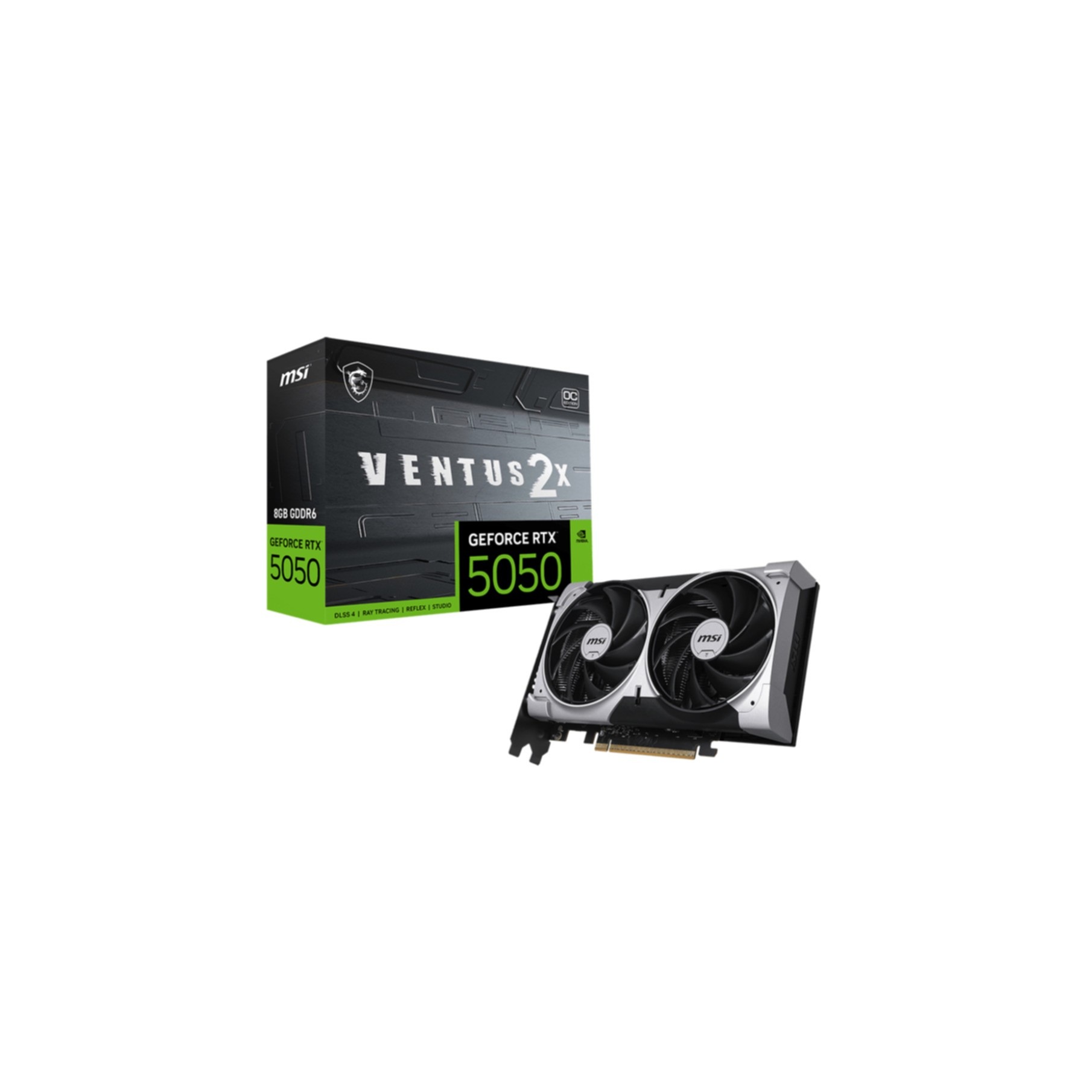 MSI Grafikkarte "GEFORCE RTX 5050 8G VENTUS 2X OC", schwarz (ohne farbbezeichnung), Grafikkarten - Einheitsgröße