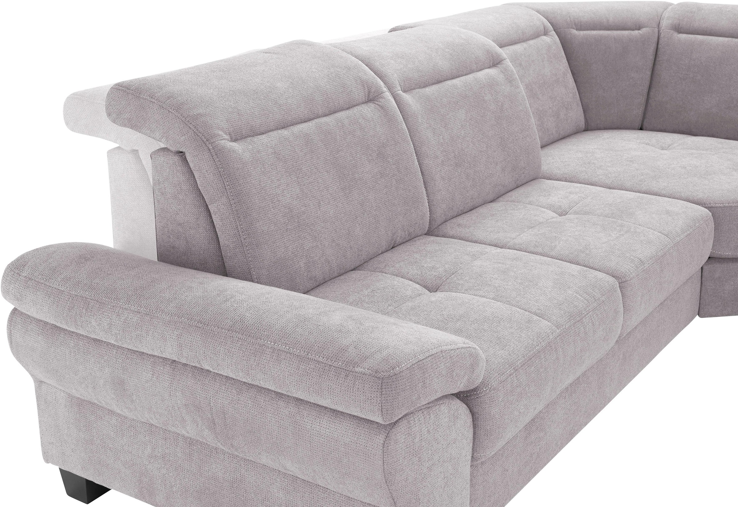 Places of Style Ecksofa »Cornwall L-Form«, incl. Sitztiefenverstellung, mit Bettfunktion und Kopfteilverstellung