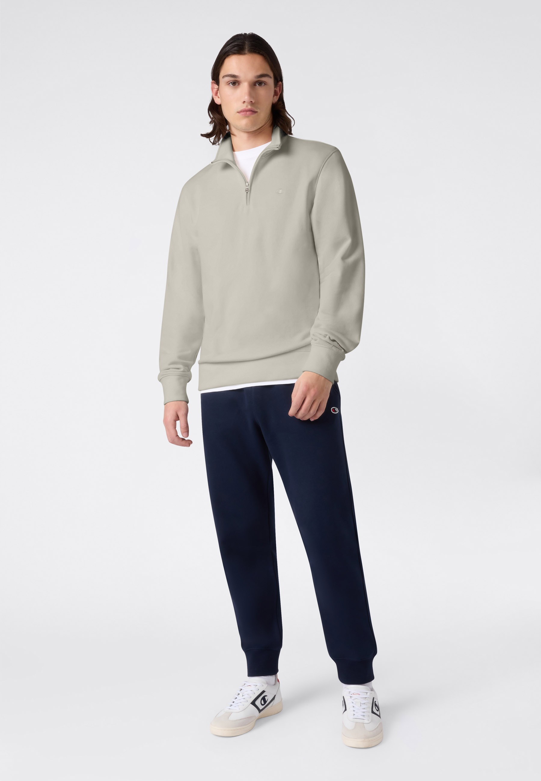 Sweatshirt CHAMPION "ICONS TONAL Half Zip Sweatshirt", Herren, Gr. L, mdg, Obermaterial: 70% Baumwolle, 30% Polyester, normal, Rundhals, Sweatshirts Sweatshirt 3