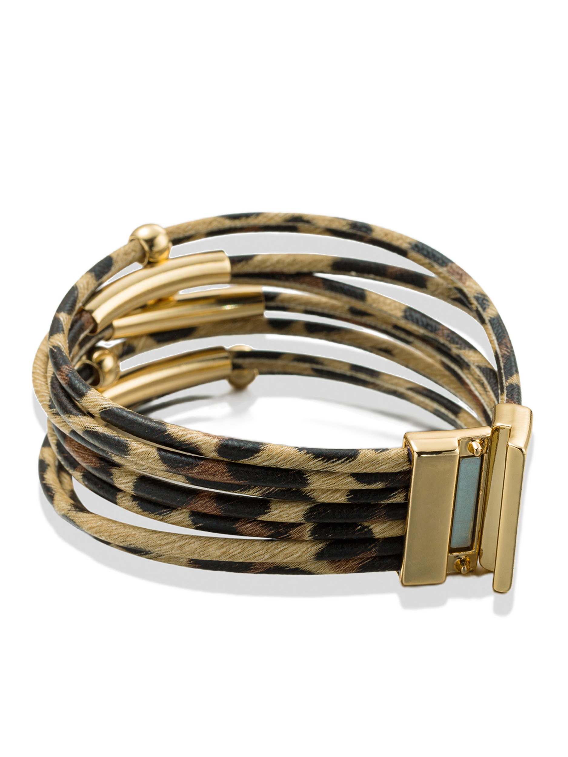 Armband "Schmuck Geschenk Kupfer Polyurethan Animalprint Armschmuck Armkette", gelbgoldfarben, braun, schwarz, ANISTON JEWELRY & WATCHES, Armbänder, Damen, 19cm, Kupfer Polyurethan, Kupfer, Polyurethan, Armband, Made in Germany 2