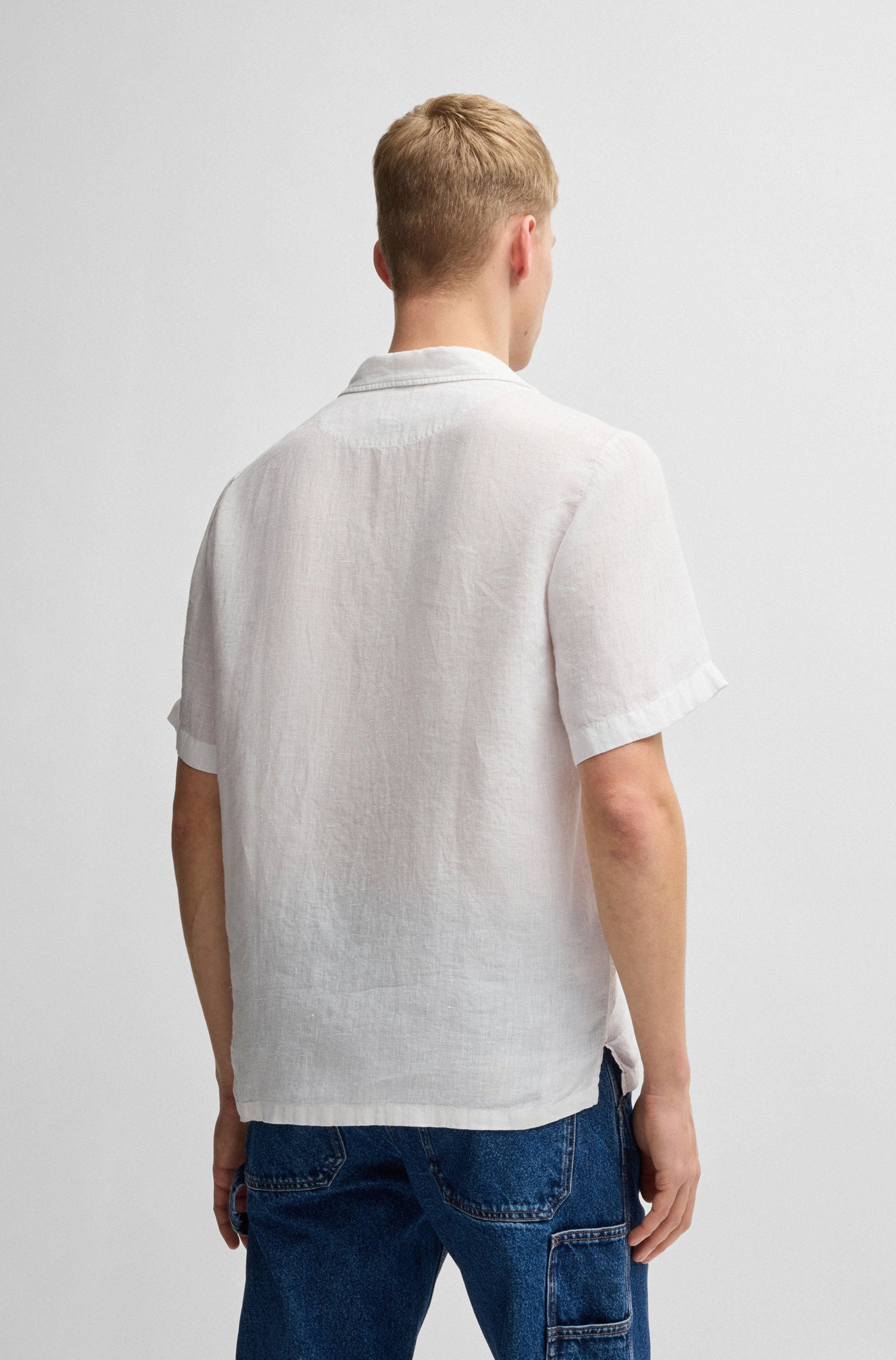 BOSS ORANGE Kurzarmhemd "Rayer" aus Leinen günstig online kaufen