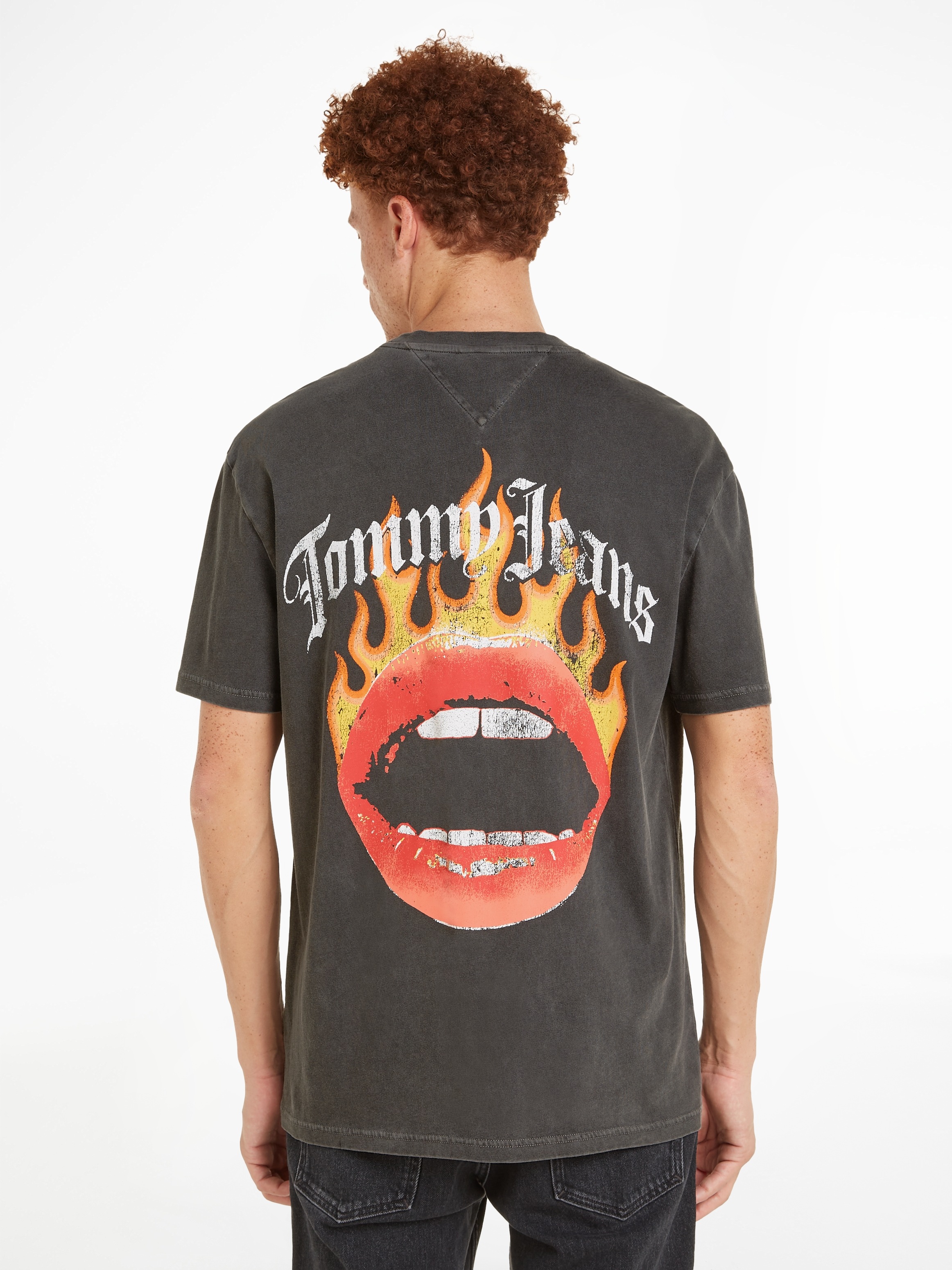 Tommy Jeans T-Shirt "TJM REG VINTAGE FIRE LIPS TEE", mit Rundhalsausschnitt günstig online kaufen