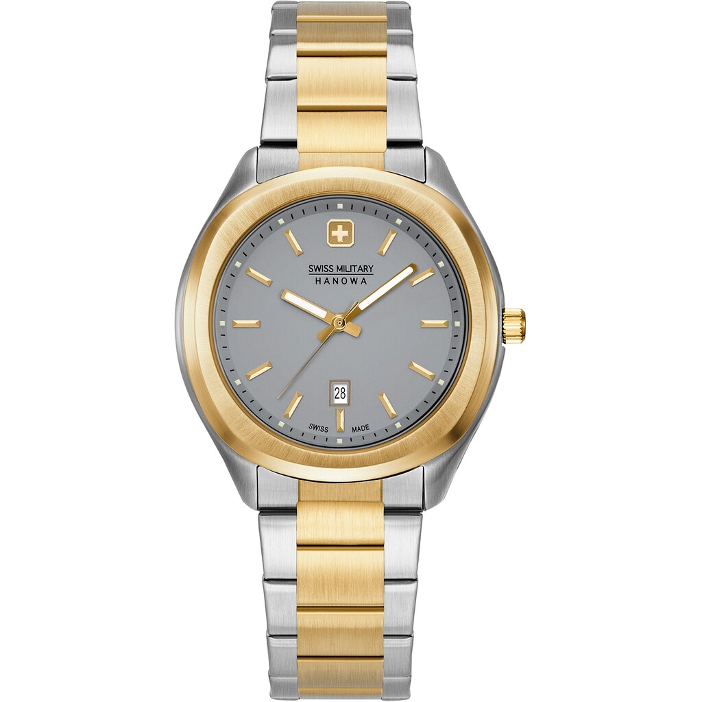 Damenmode Uhren Swiss Military Hanowa Schweizer Uhr »ALPINA, 06-7339.55.009« silberfarben-goldfarben