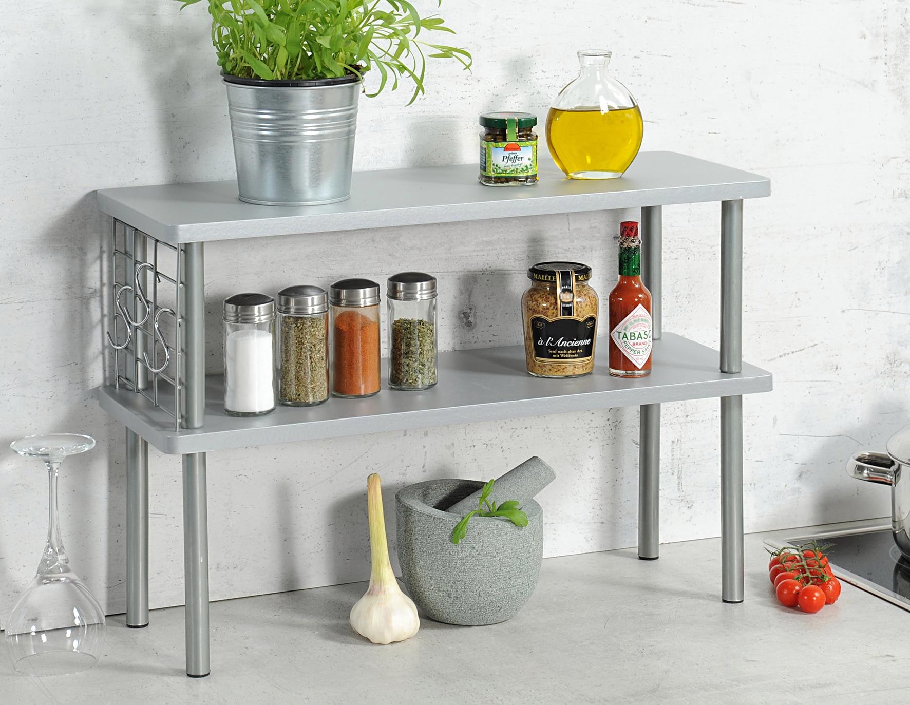 KESPER for kitchen & home Ablageregal, mit 2 Ablageböden in Farbe grau |  BAUR