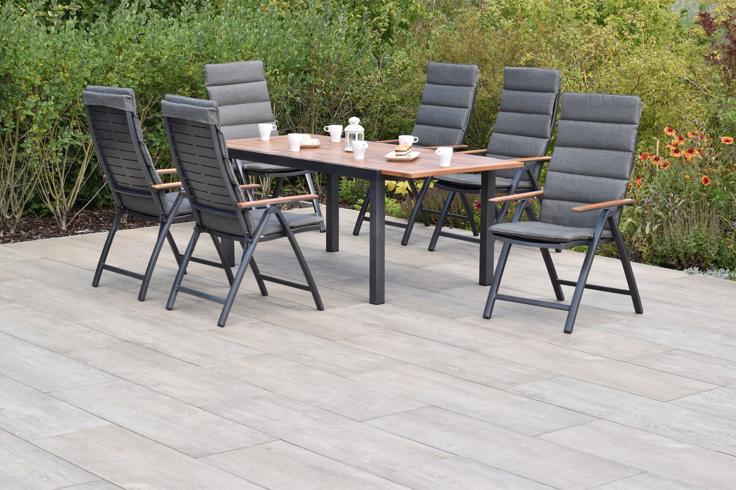 MERXX Garten-Essgruppe ""Tinos"" Set, Inkl. Auflagen, 5-fach verstellbare R günstig online kaufen