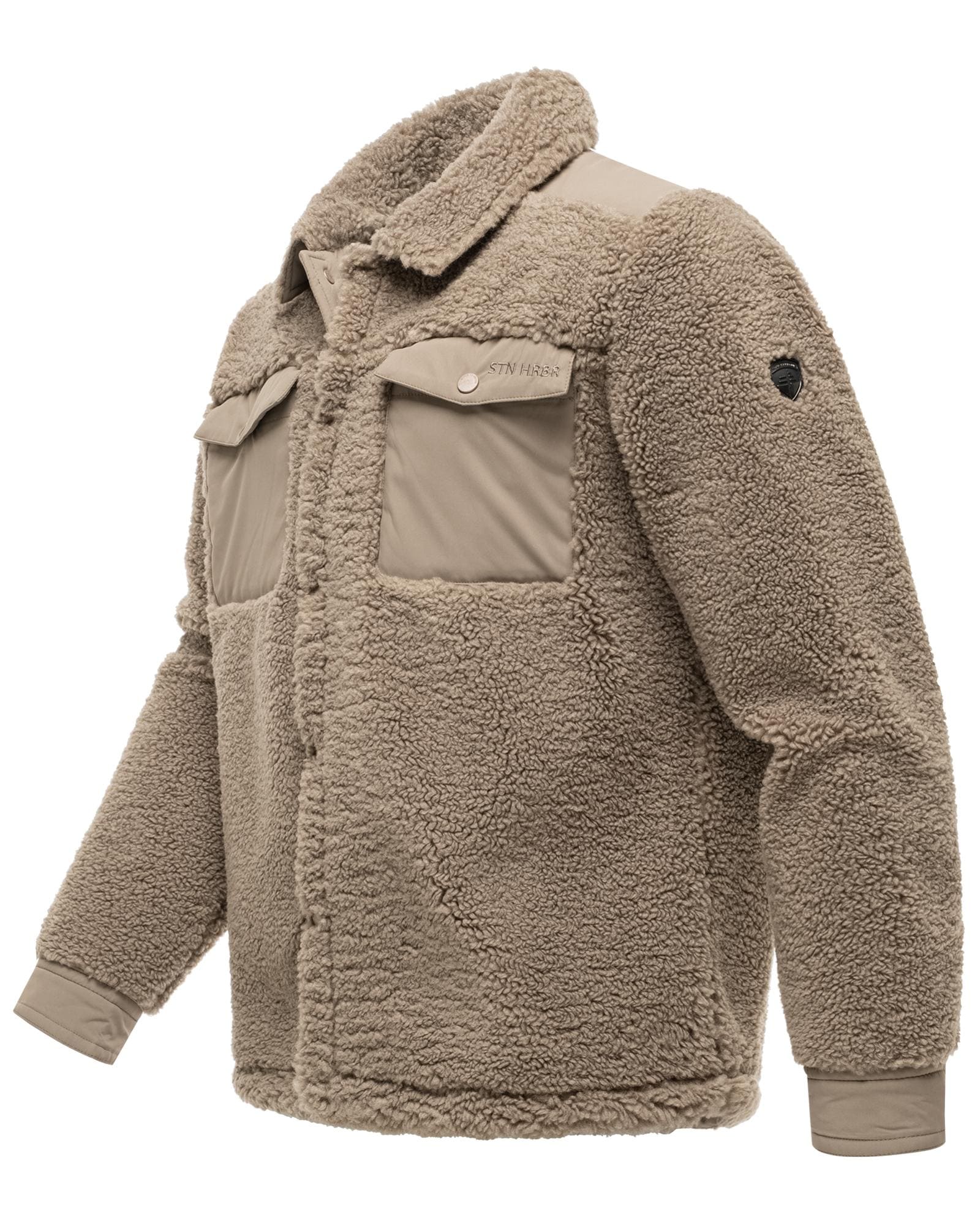 Stone Harbour Fellimitatjacke »Taureek XX« ohne Kapuze Leichte Teddy-Übergangsjacke mit Kentkragen, winddicht