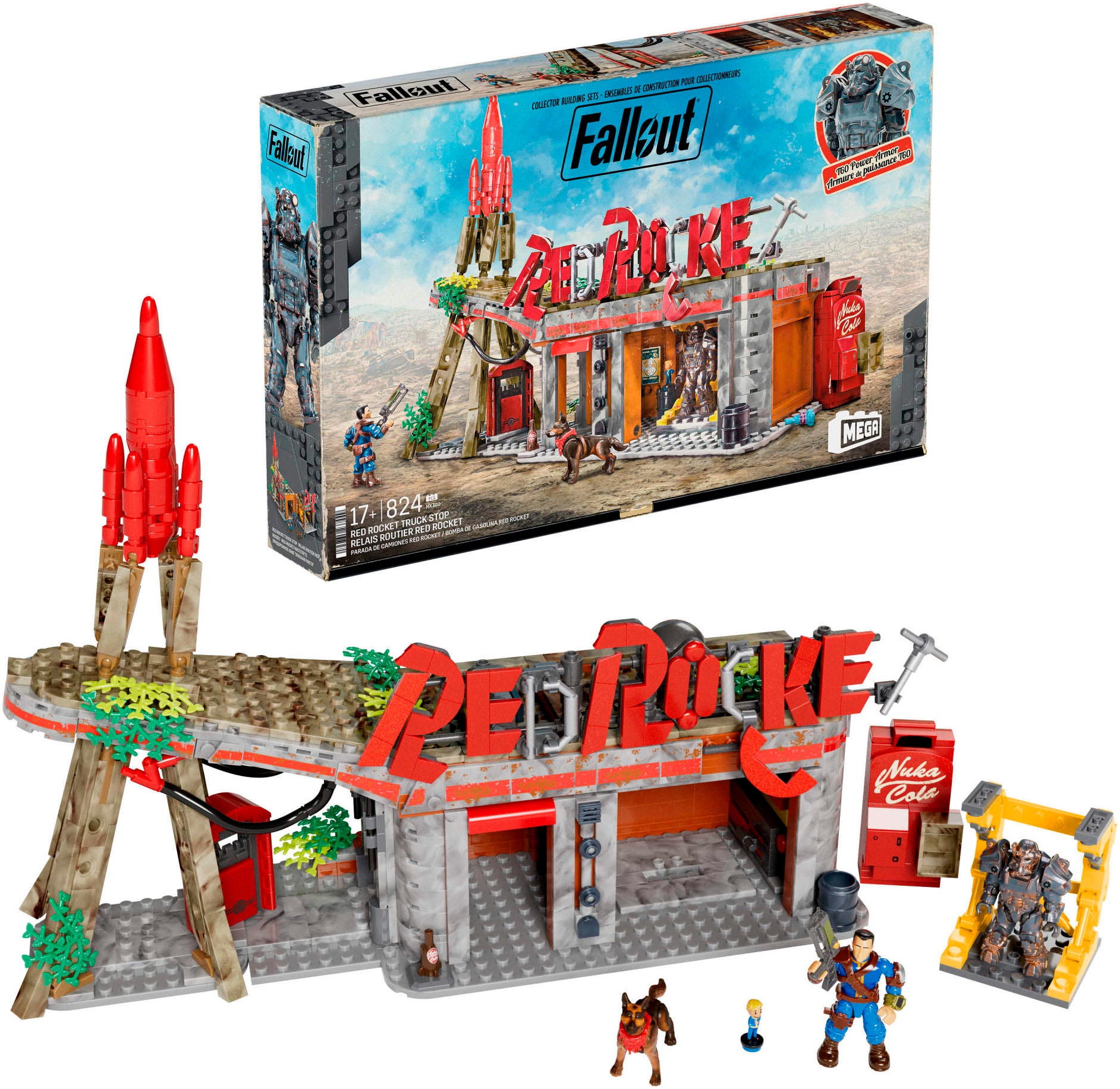 MEGA Konstruktionsspielsteine »MEGA Fallout Red Rocket Bauspielzeug-Set mit 2 Actionfiguren«, Bausatz